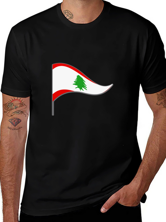 Lebanon Flag Graphic Tee - Black T-Shirt