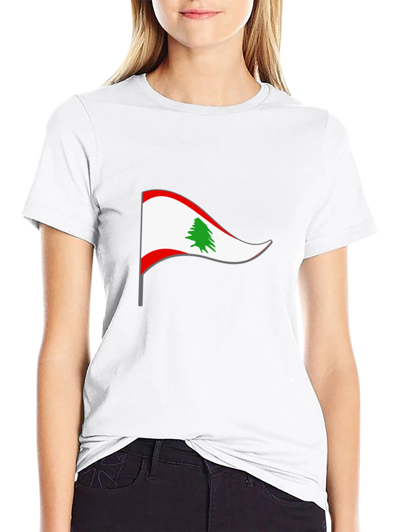 Lebanon Flag Graphic Tee - Black T-Shirt
