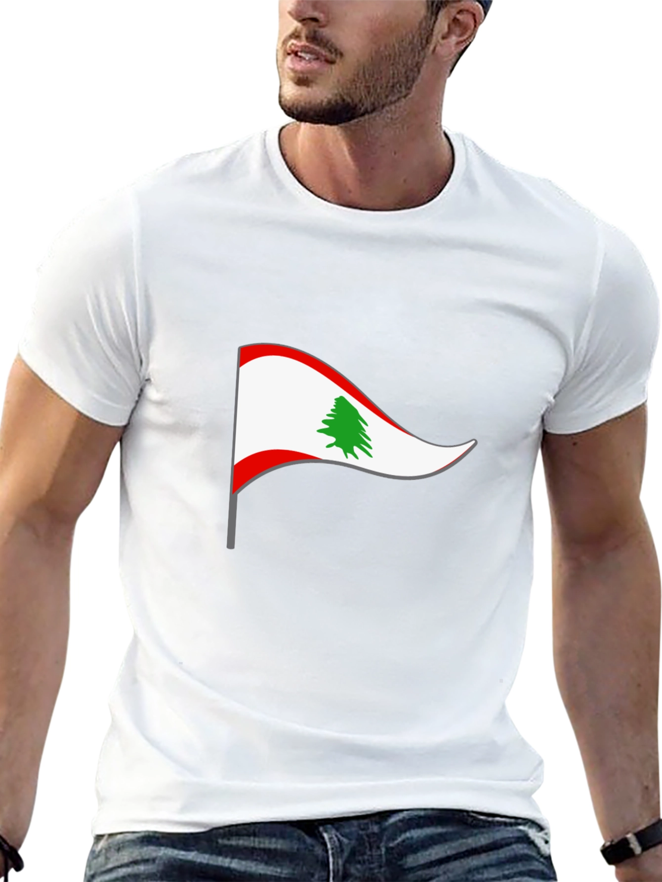 Lebanon Flag Graphic Tee - Black T-Shirt