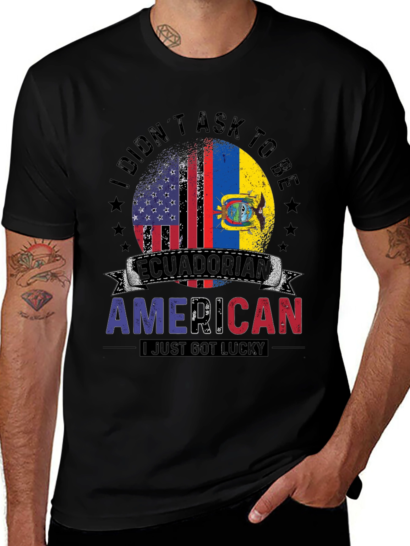 Ecuadorian American T-Shirt - Dual Flag Pride