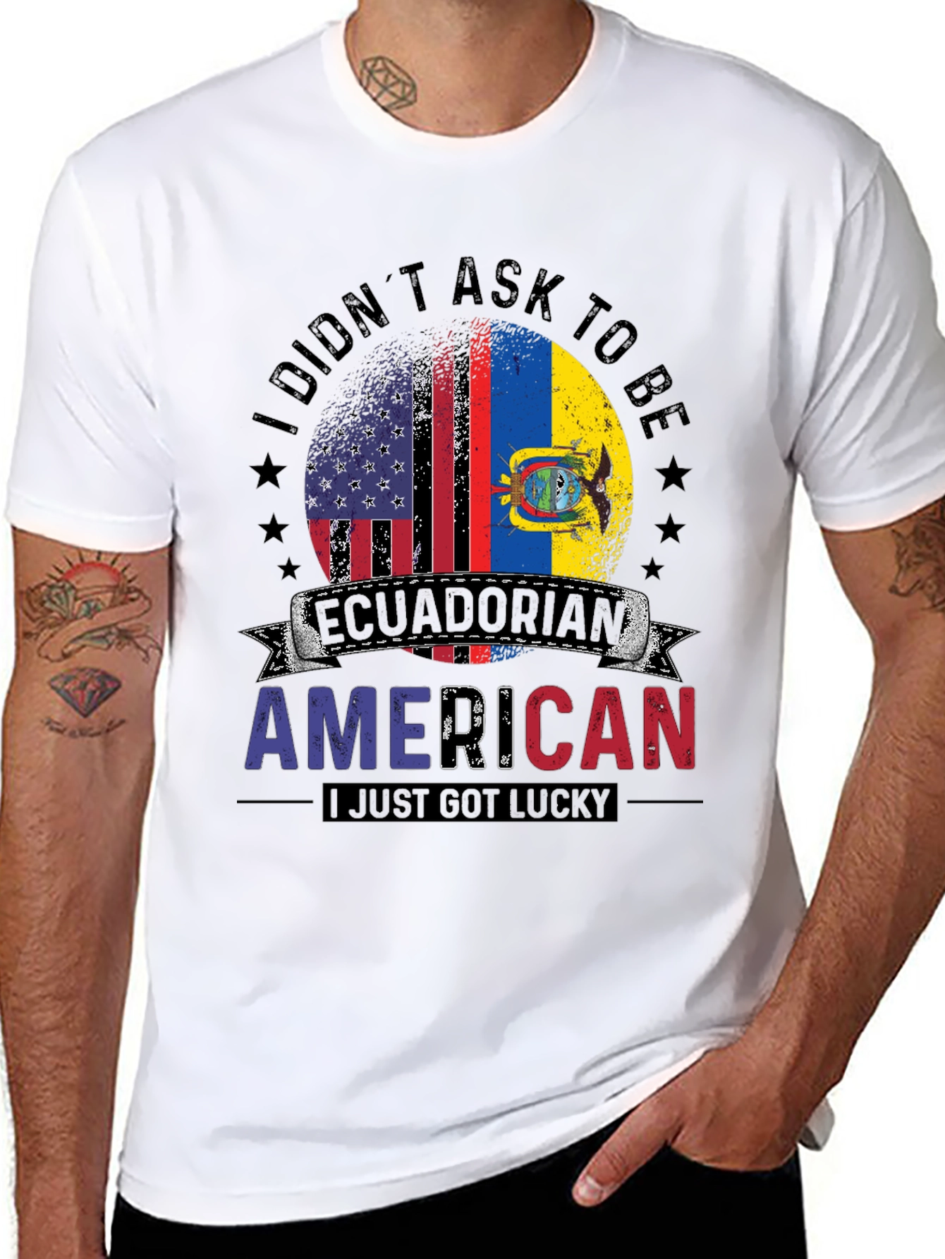 Ecuadorian American T-Shirt - Dual Flag Pride