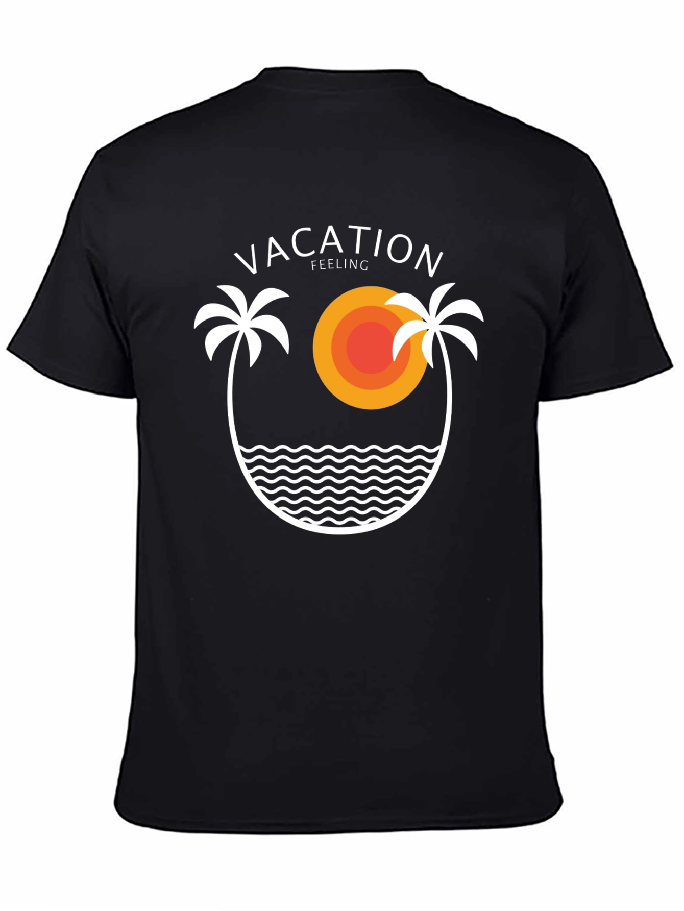 Vacation Feeling Black T-Shirt