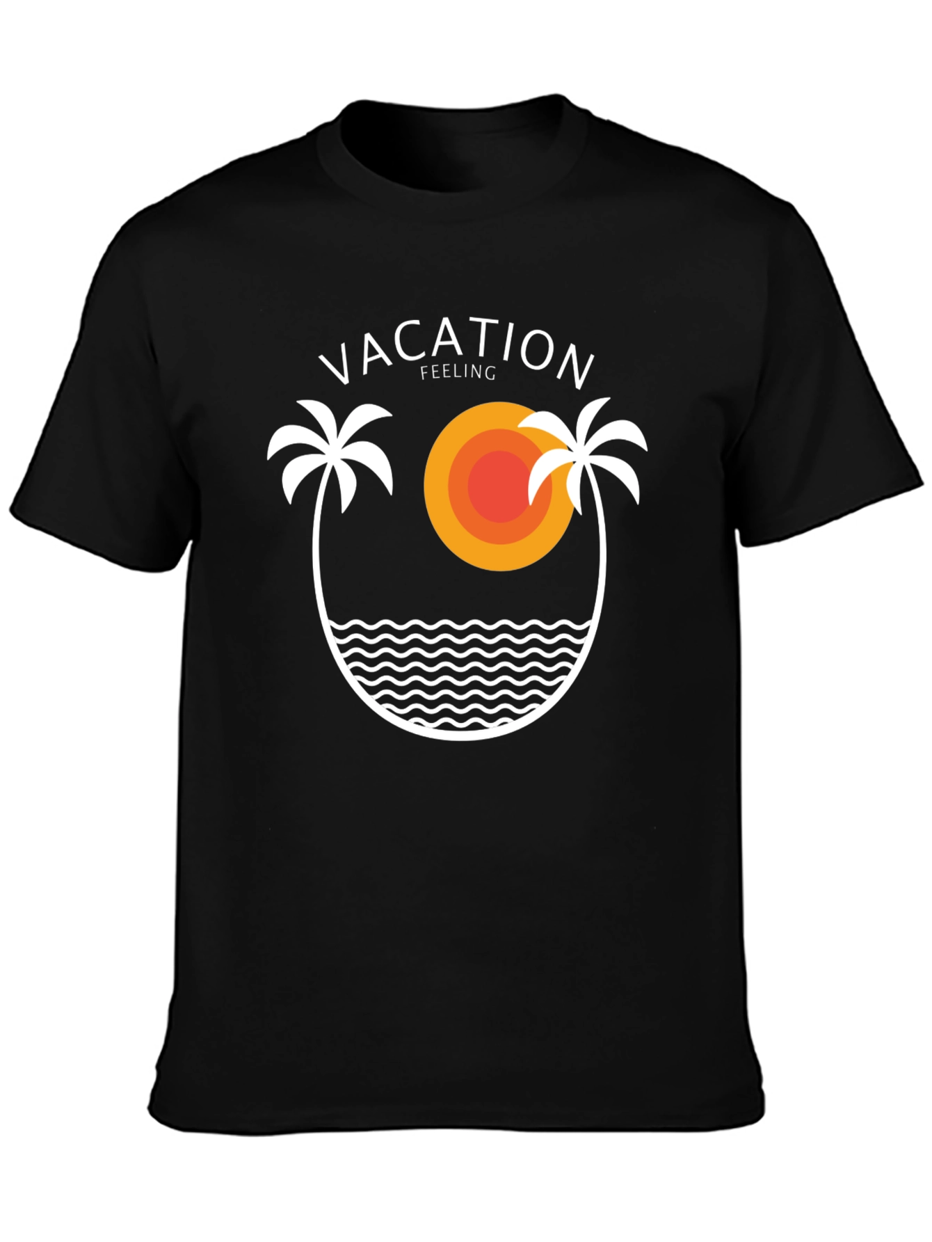 Vacation Feeling Black T-Shirt