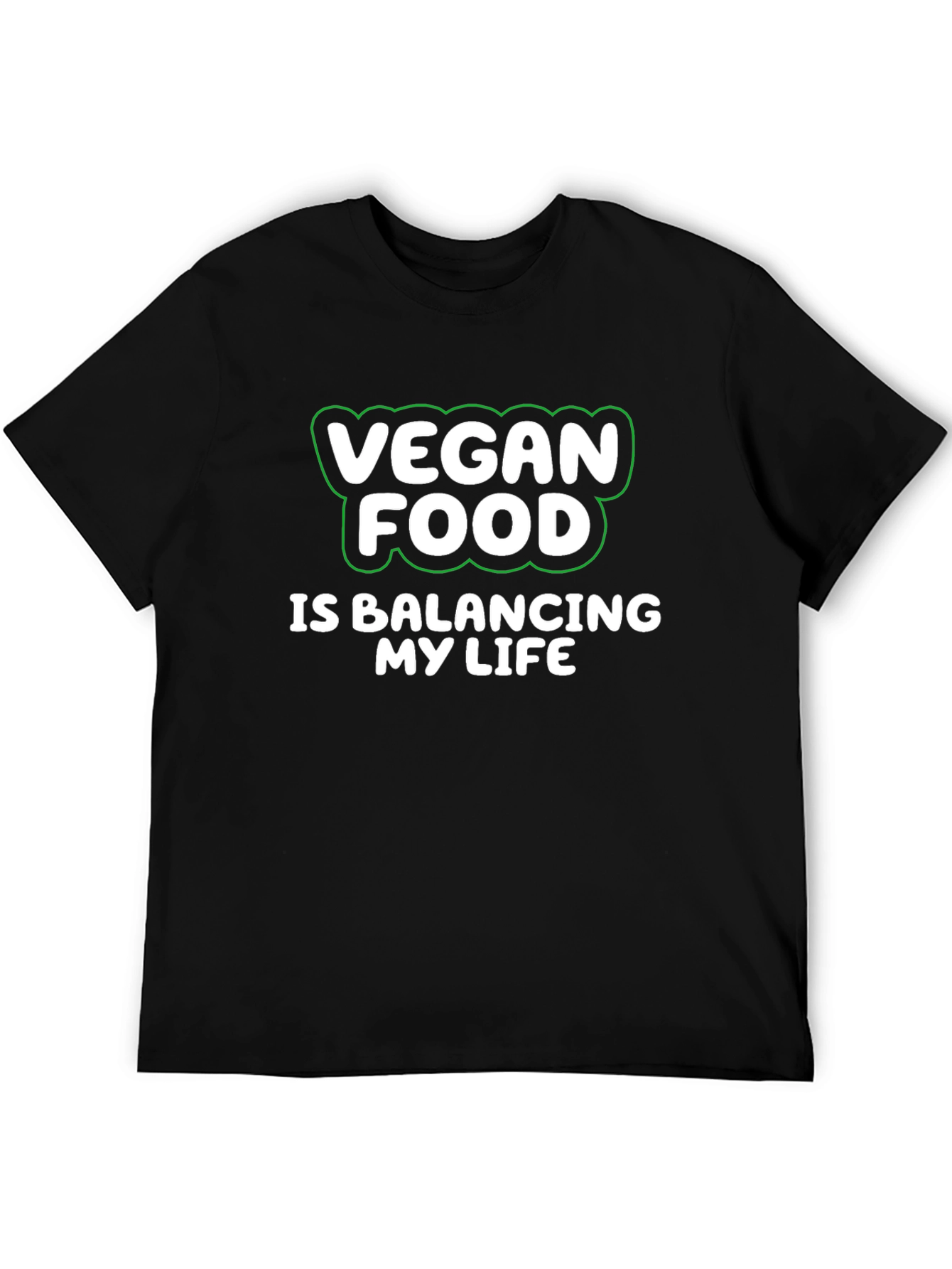 Vegan Food Balancing Life T-Shirt - Black