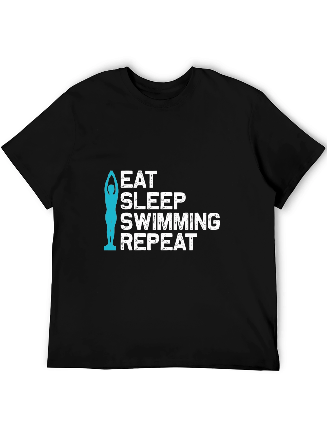 Eat Sleep Swimming Repeat Black T-Shirt