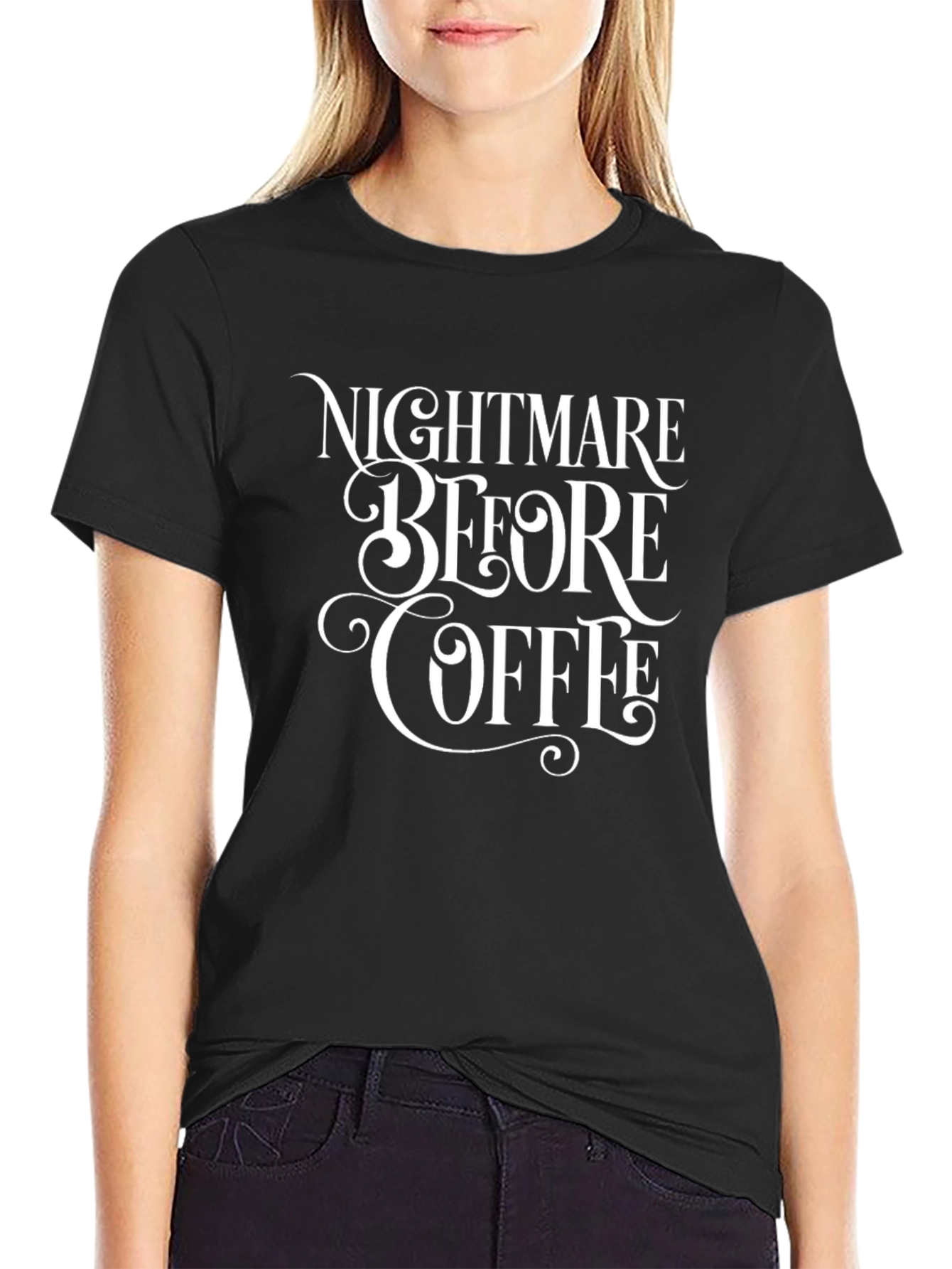 Nightmare Before Coffee Graphic Tee - Black