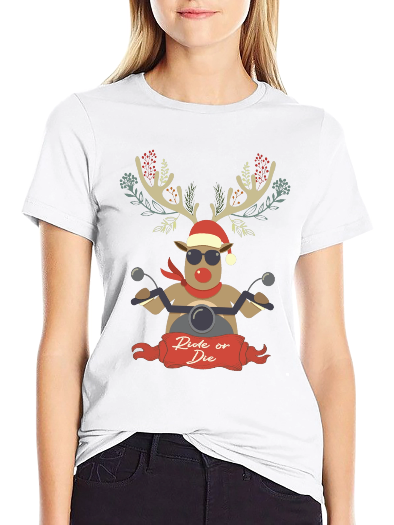 Ride or Die Reindeer Christmas T-Shirt