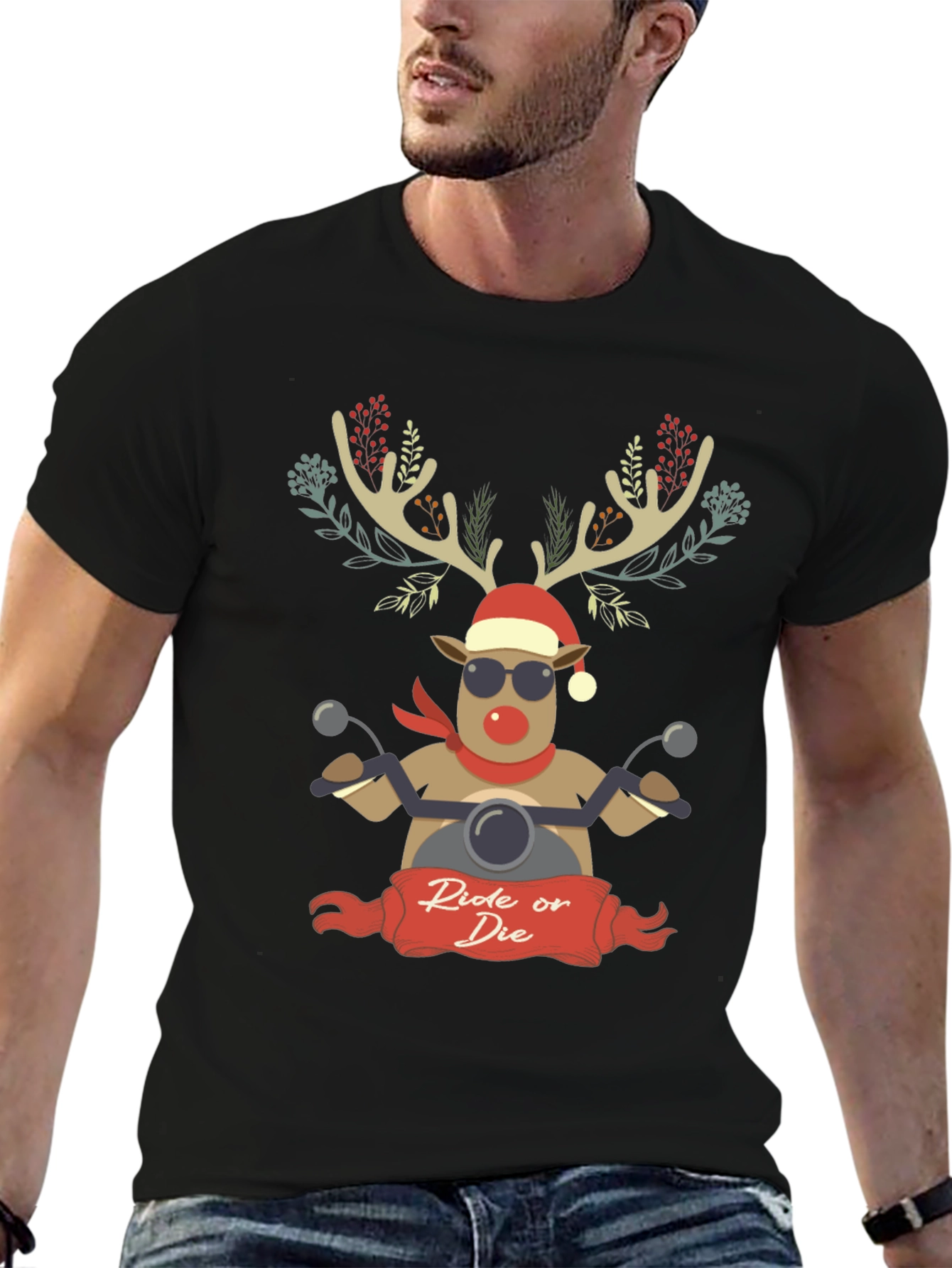 Ride or Die Reindeer Christmas T-Shirt