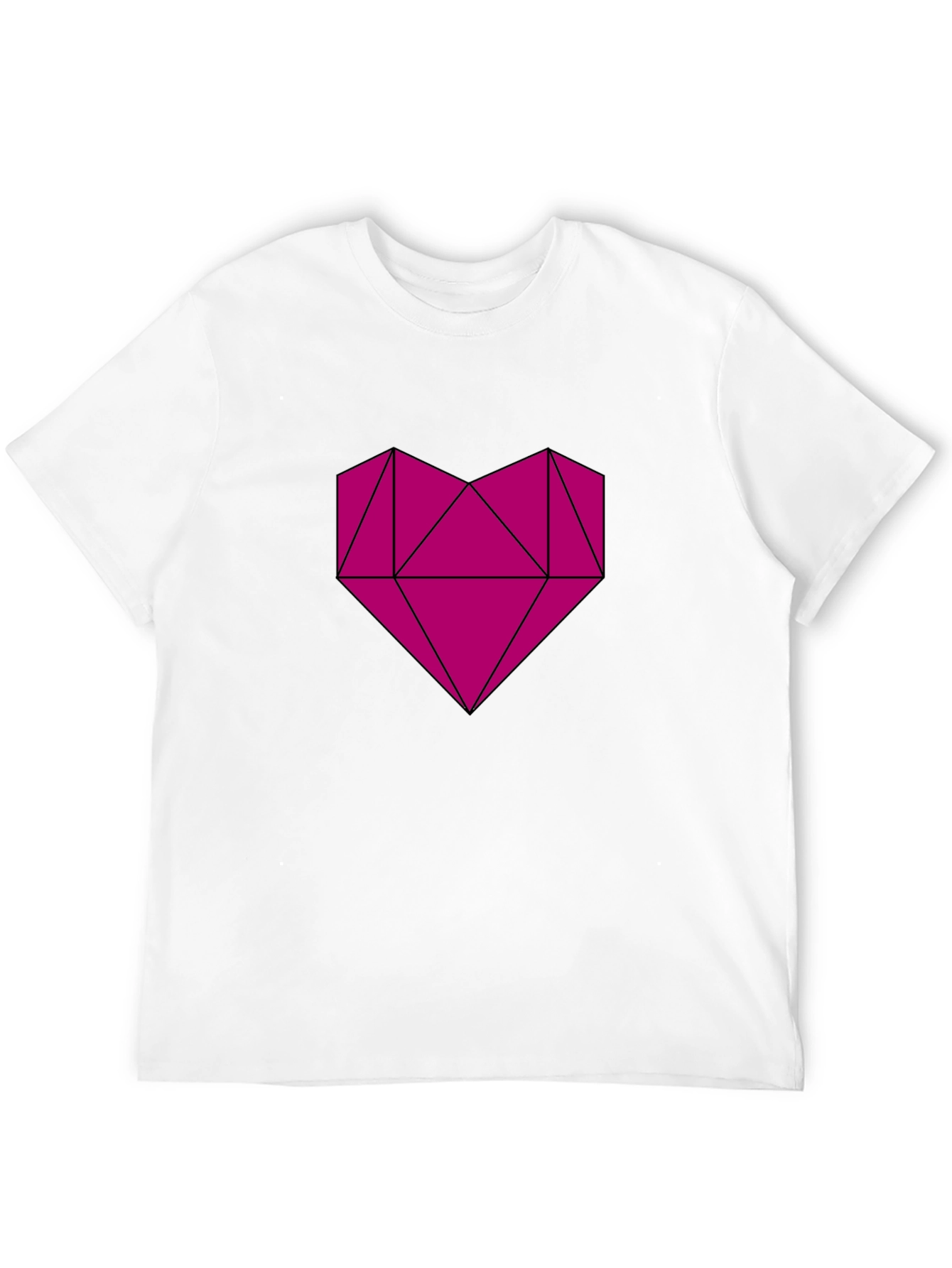 Geometric Heart Graphic Tee - Modern Casual Style
