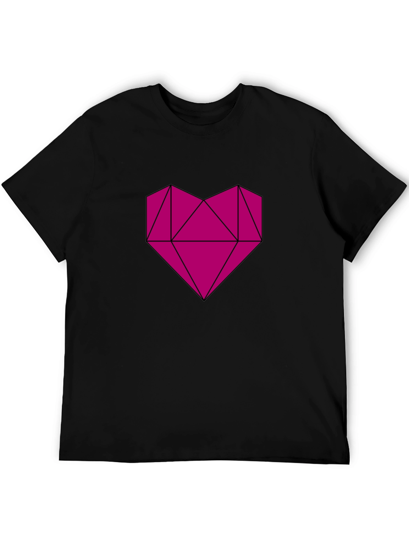 Geometric Heart Graphic Tee - Modern Casual Style