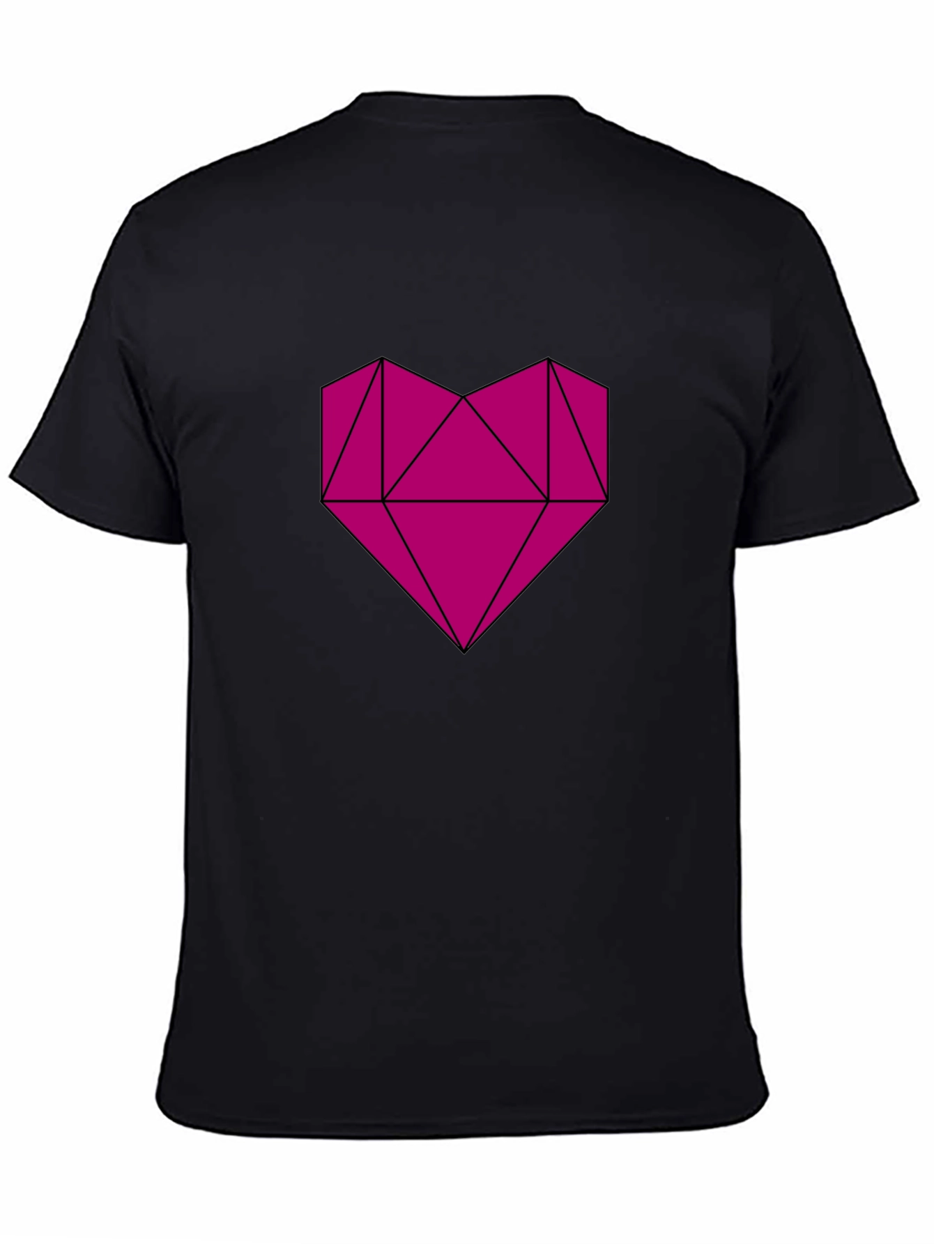 Geometric Heart Graphic Tee - Modern Casual Style