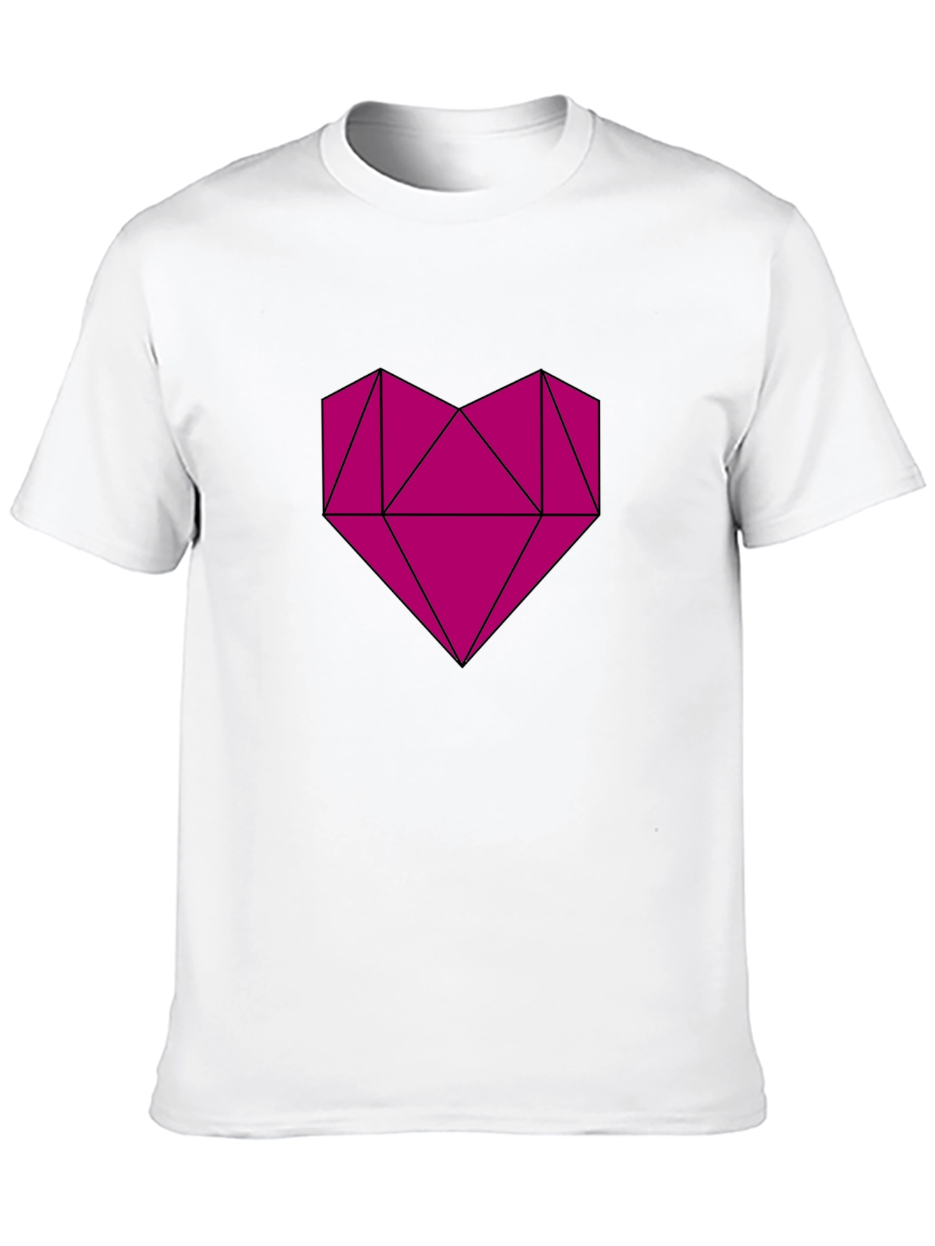 Geometric Heart Graphic Tee - Modern Casual Style