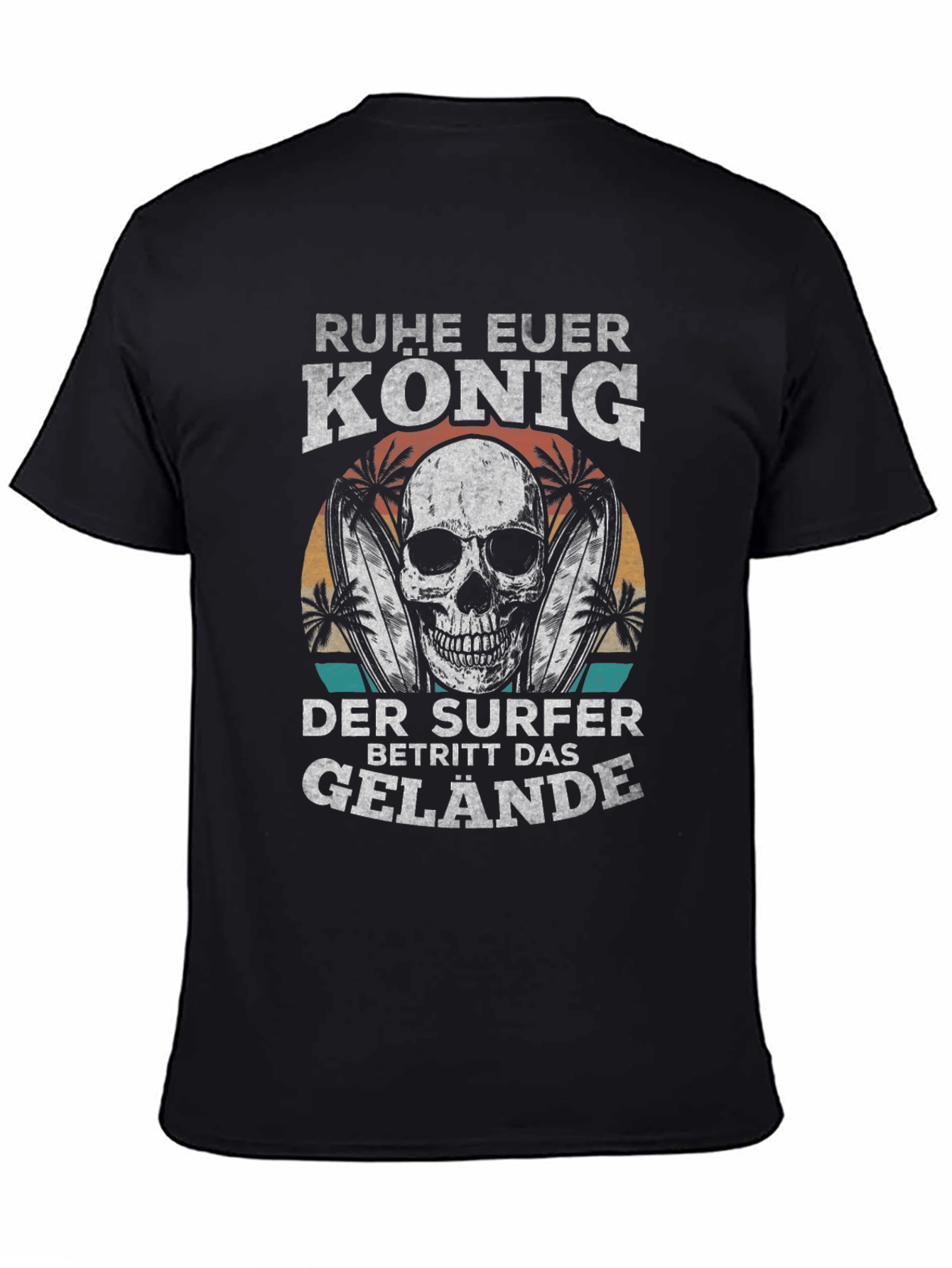 Ruhe Euer Konig Surfer Black Graphic Tee