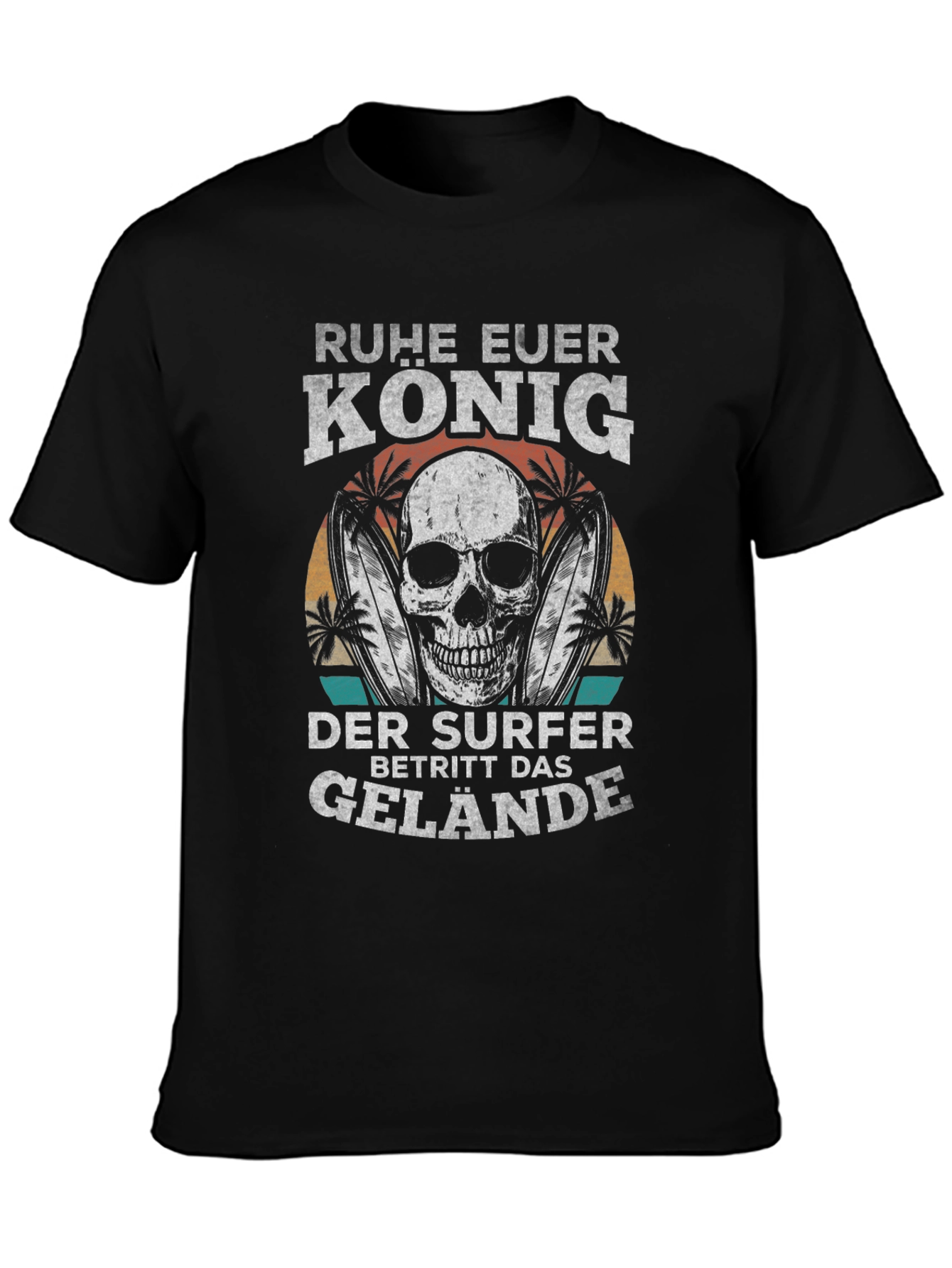 Ruhe Euer Konig Surfer Black Graphic Tee