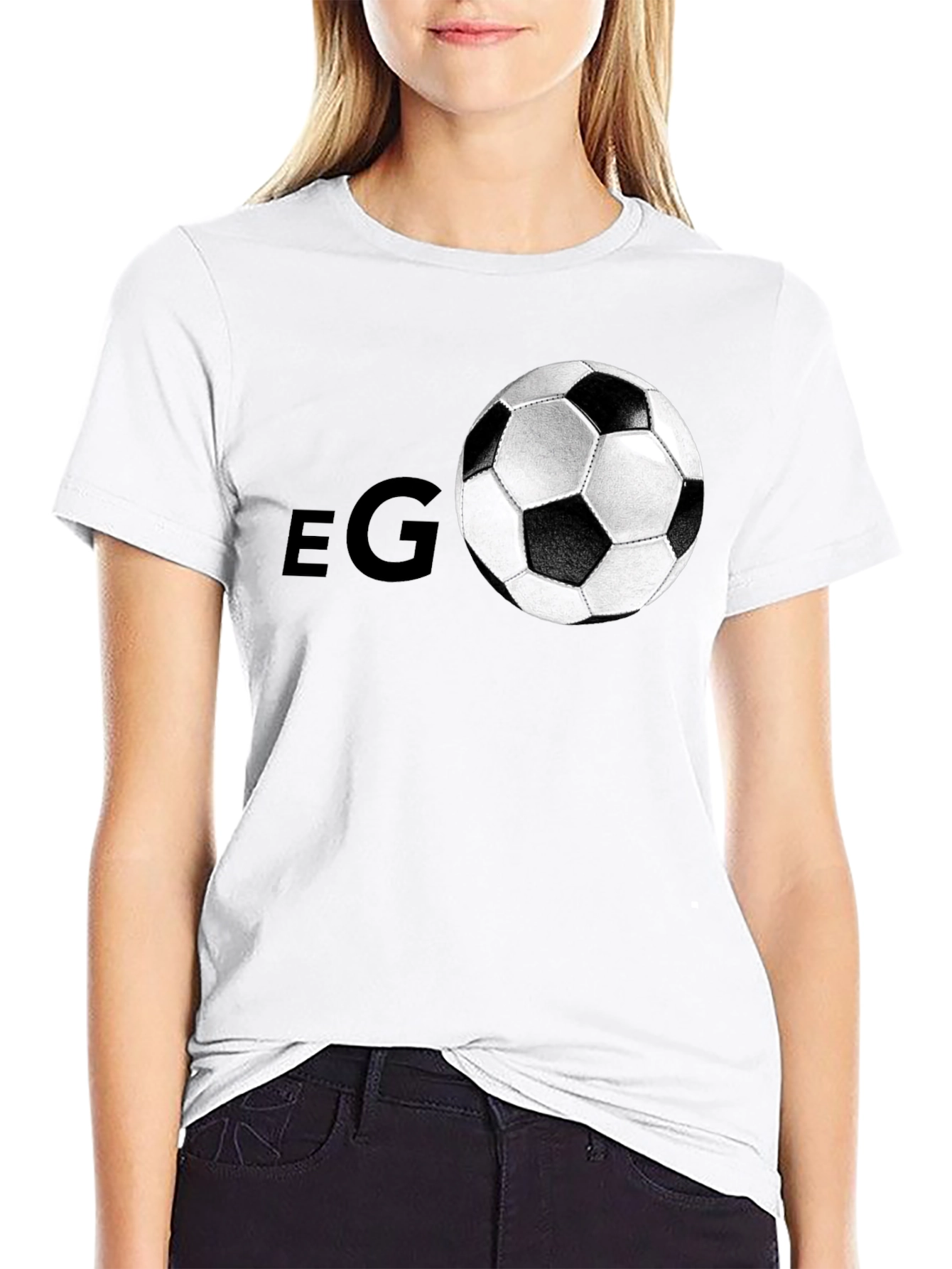 Mens Soccer Ball Graphic Black T-Shirt
