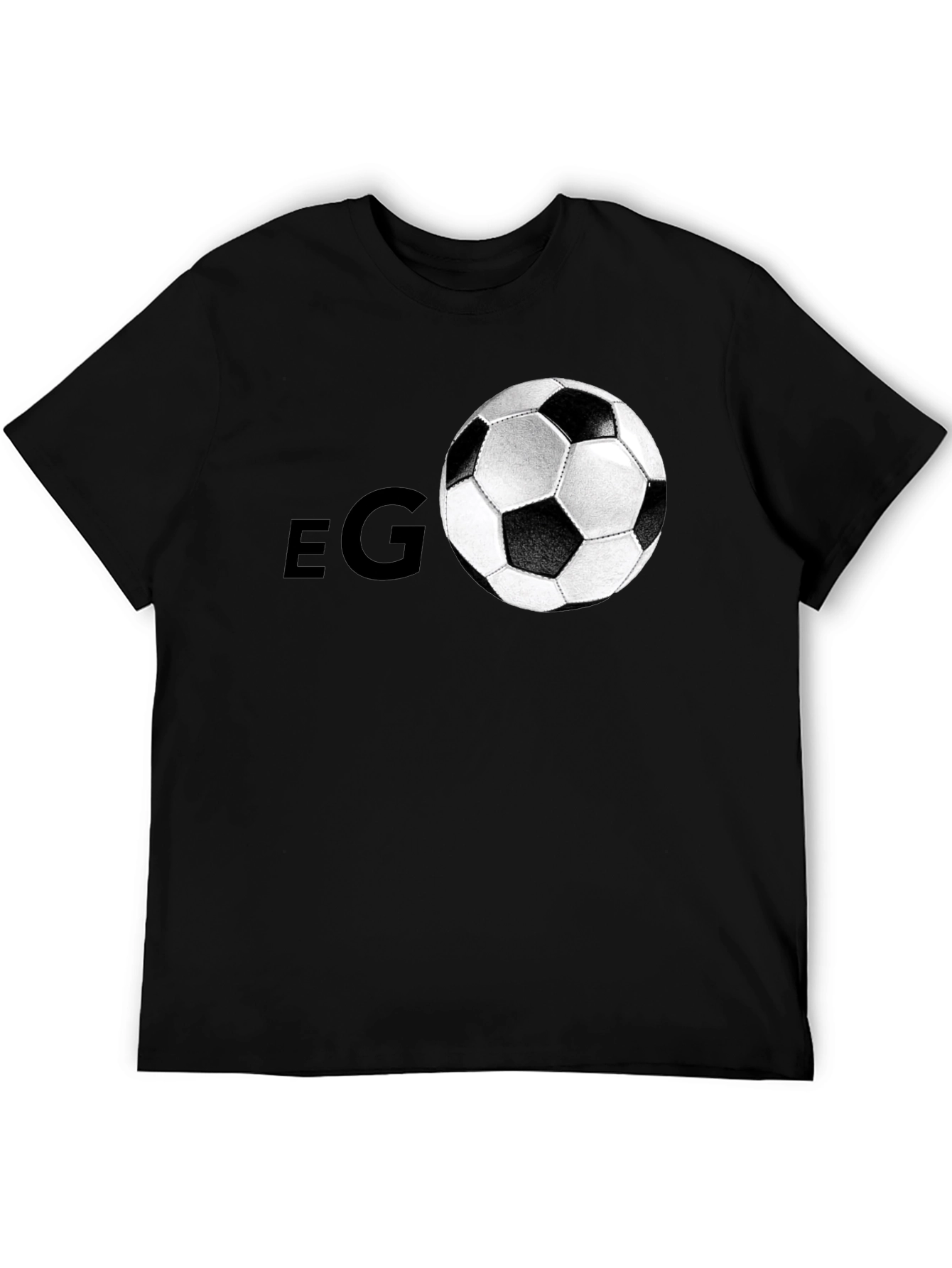 Mens Soccer Ball Graphic Black T-Shirt