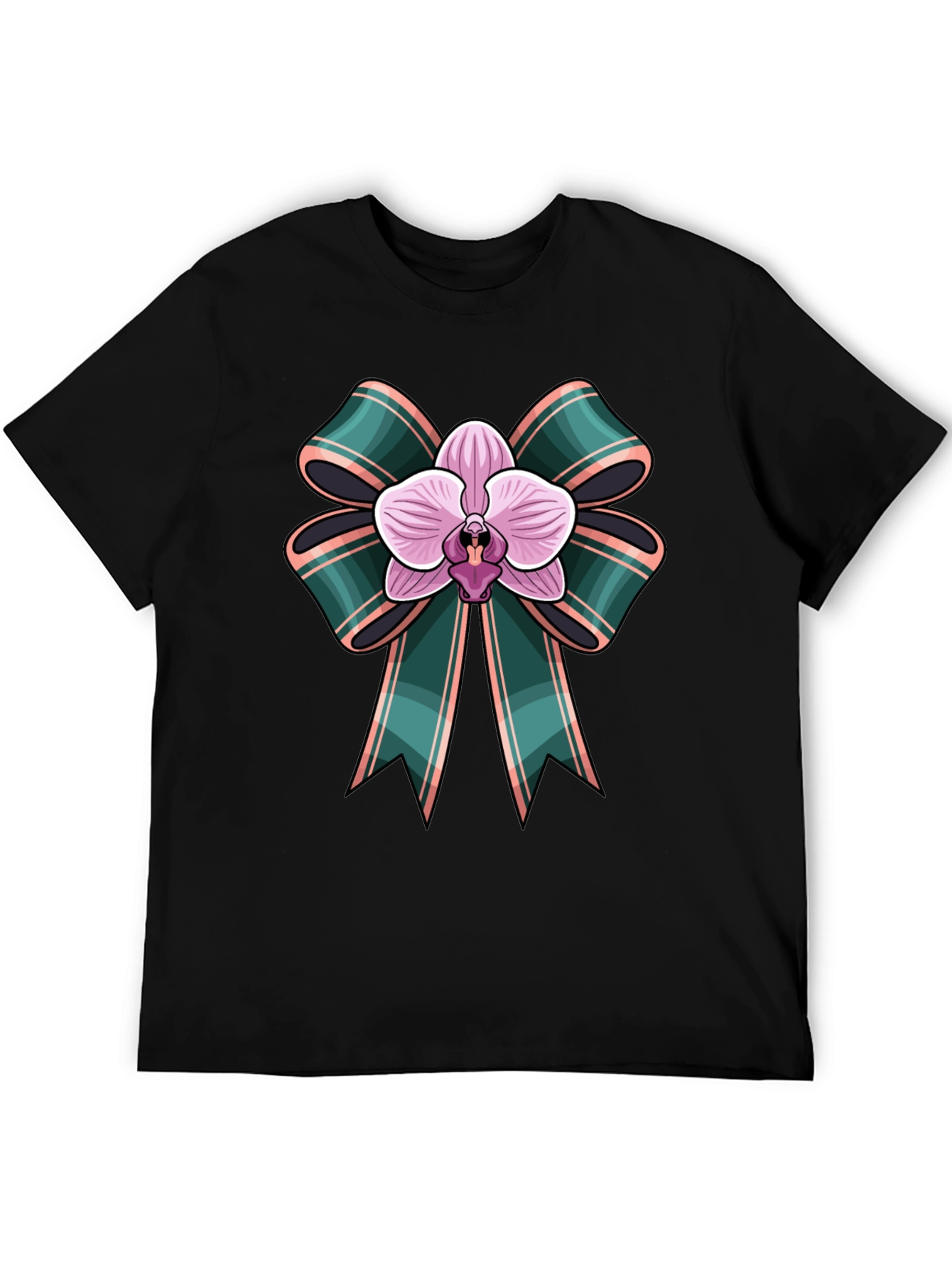Orchid Bow Graphic Tee - Stylish Casual Wear