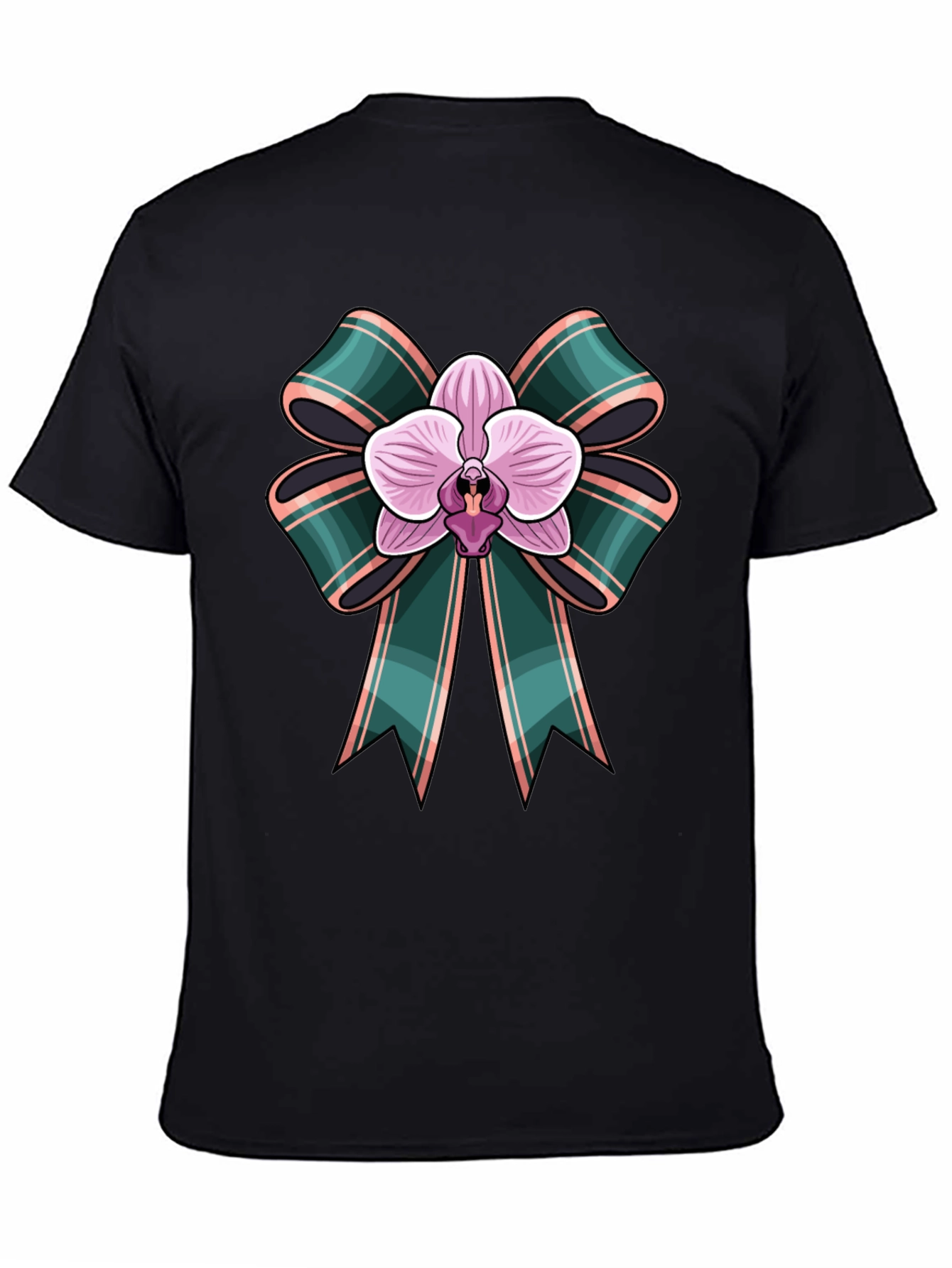 Orchid Bow Graphic Tee - Stylish Casual Wear