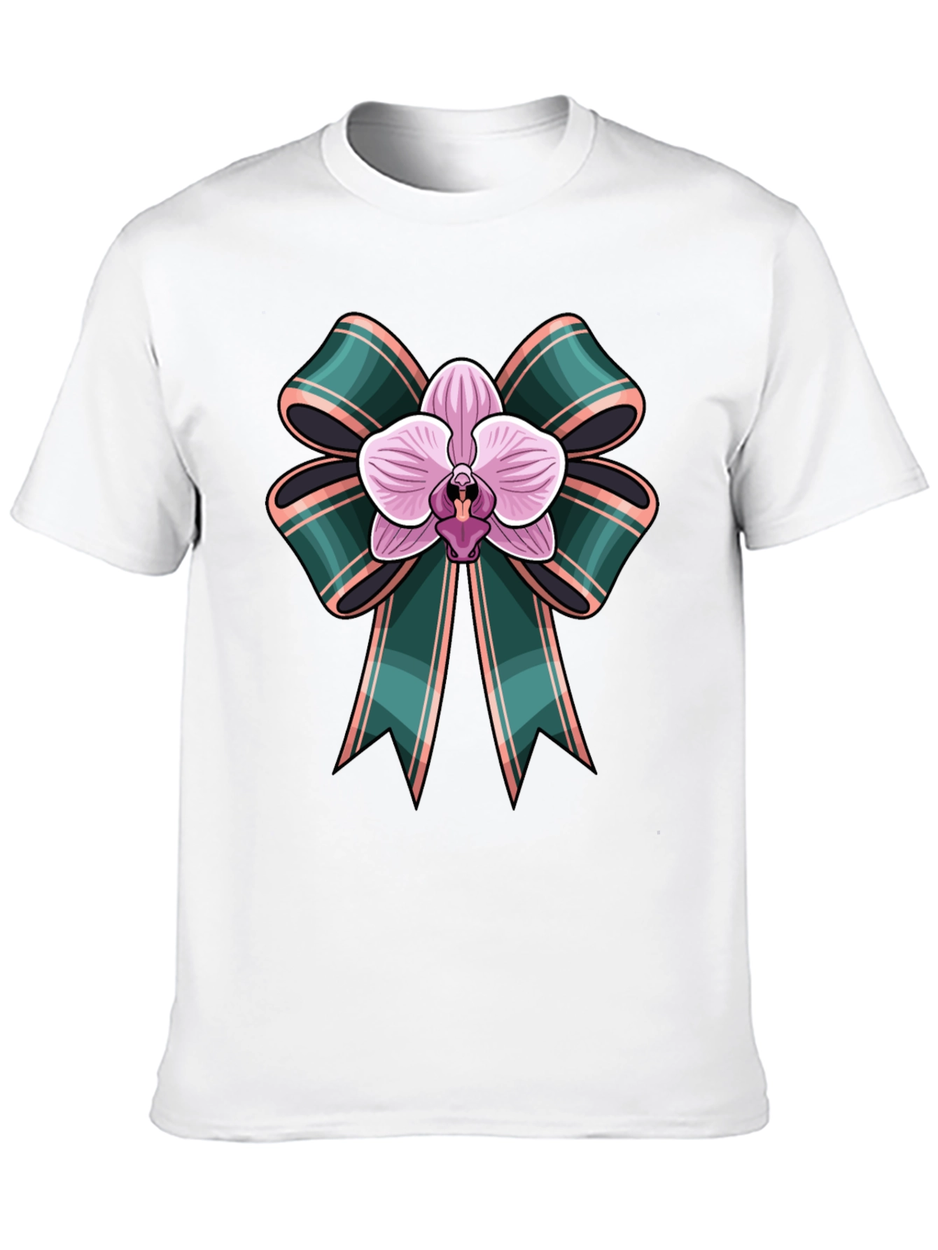 Orchid Bow Graphic Tee - Stylish Casual Wear