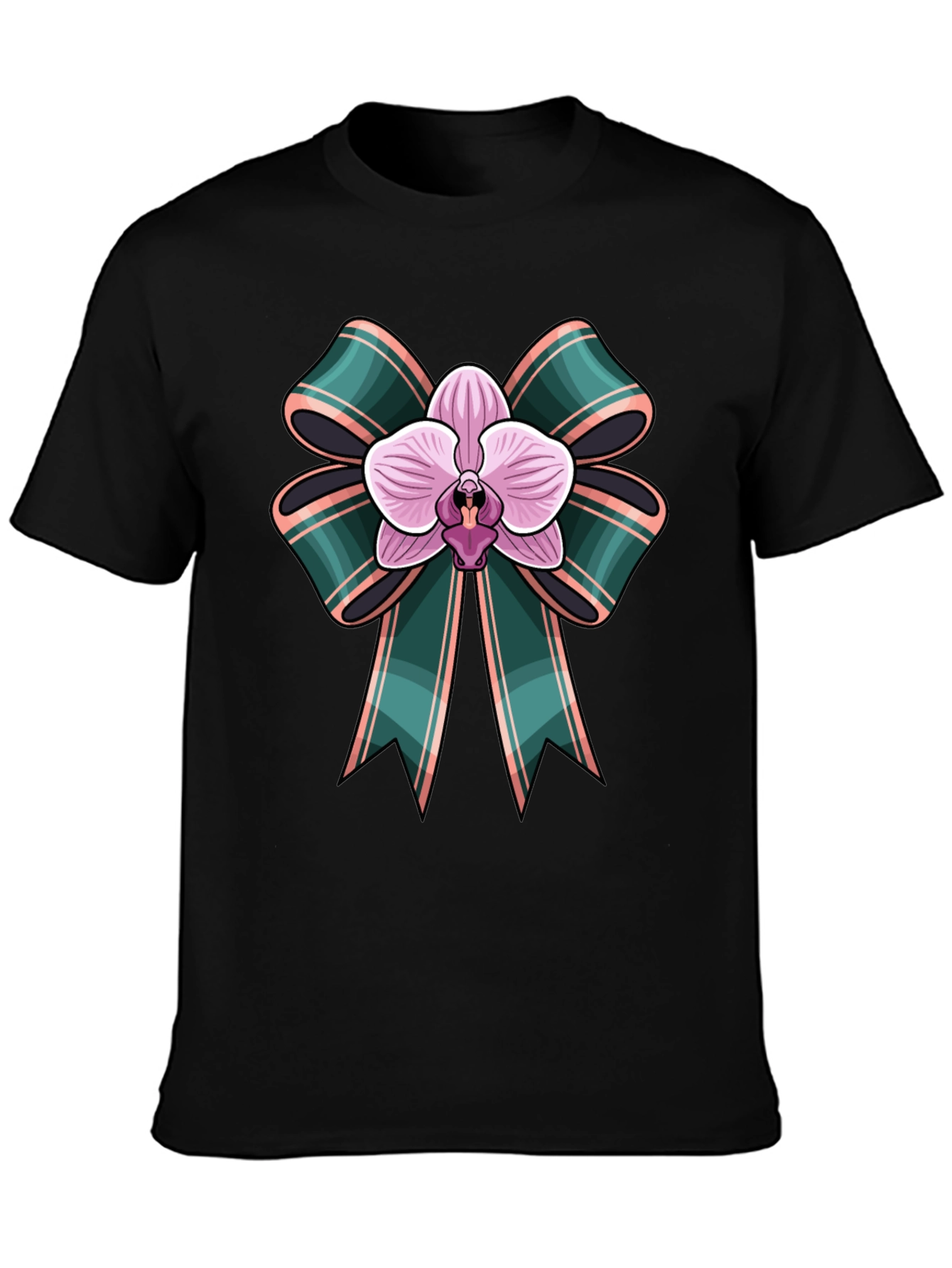 Orchid Bow Graphic Tee - Stylish Casual Wear