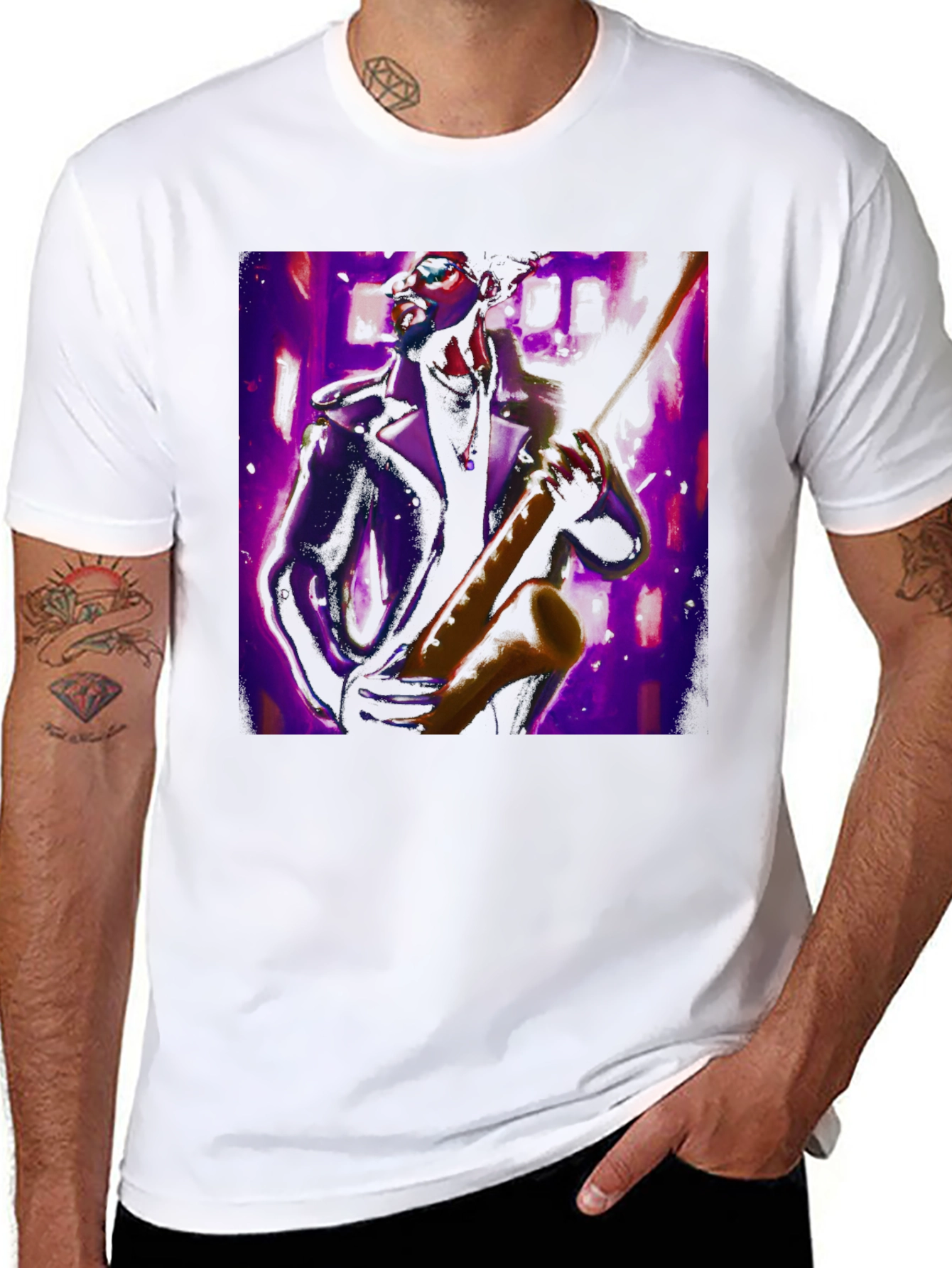 Jazz Saxophone Player Graphic Tee