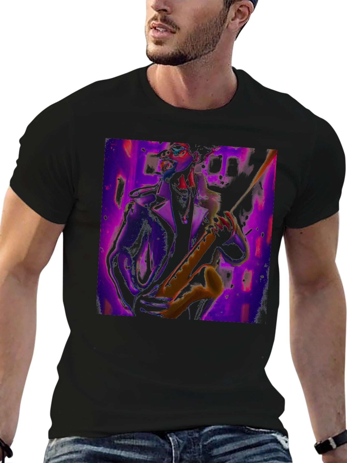 Jazz Saxophone Player Graphic Tee