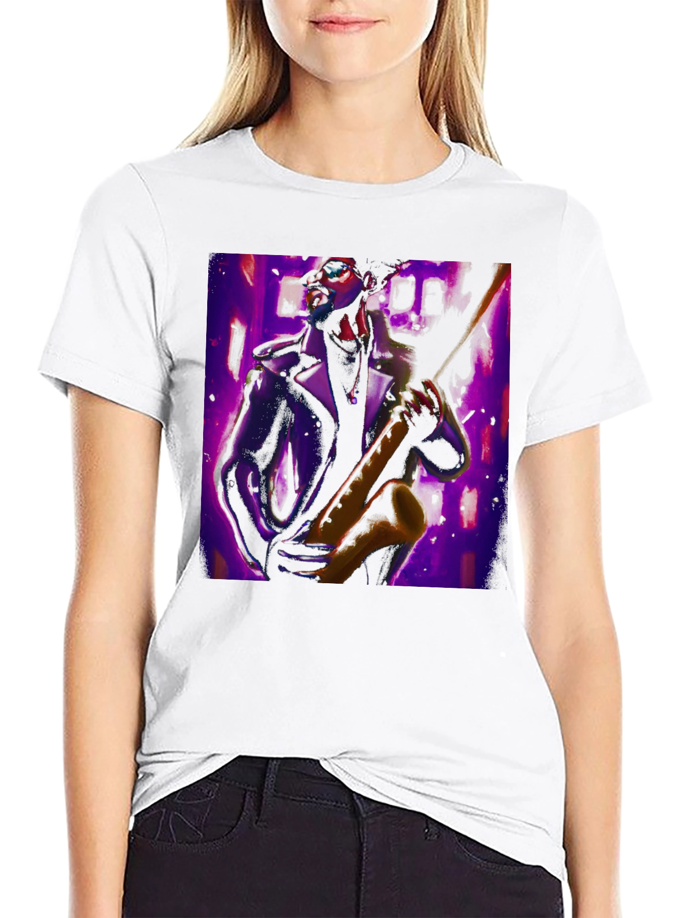 Jazz Saxophone Player Graphic Tee