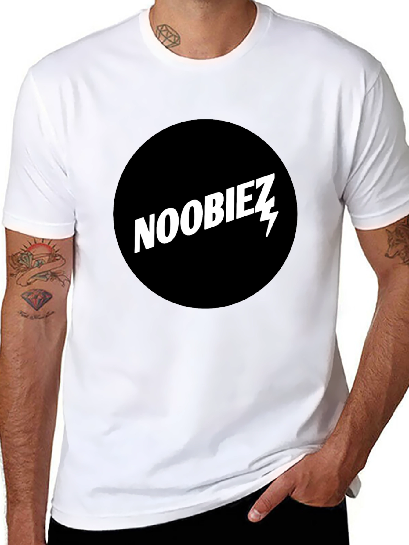 Noobiez Graphic Tee - Black Cotton Crew Neck T-Shirt
