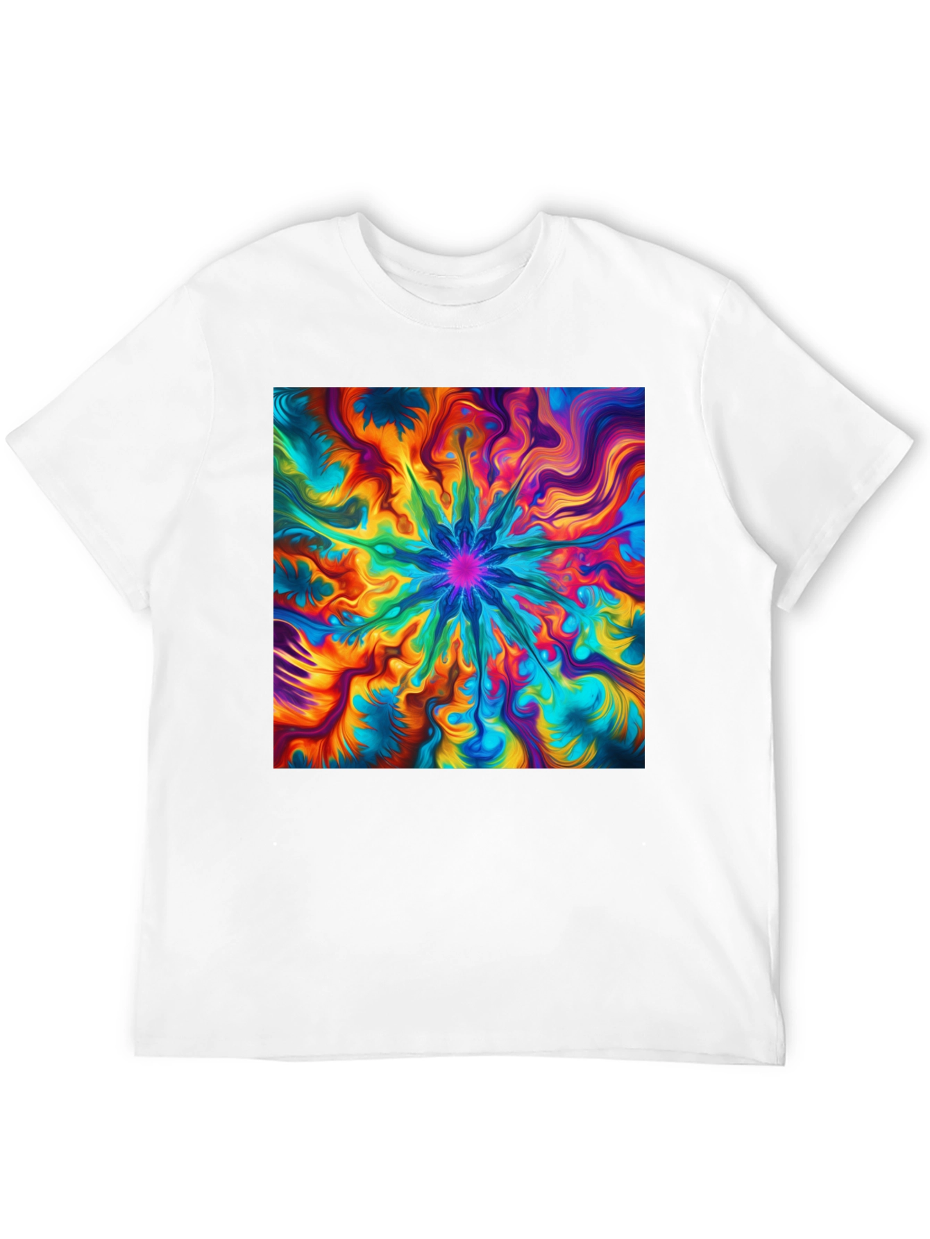Vibrant Abstract Art Black T-Shirt