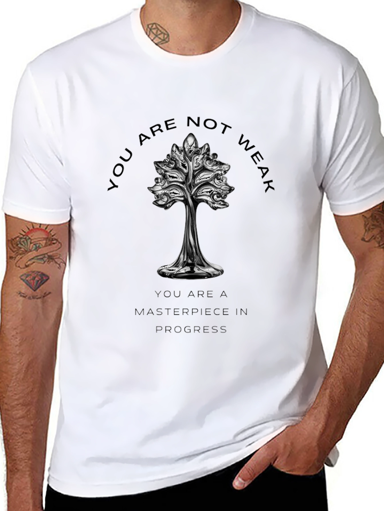 Motivational Tree T-Shirt - You Are Not Weak
