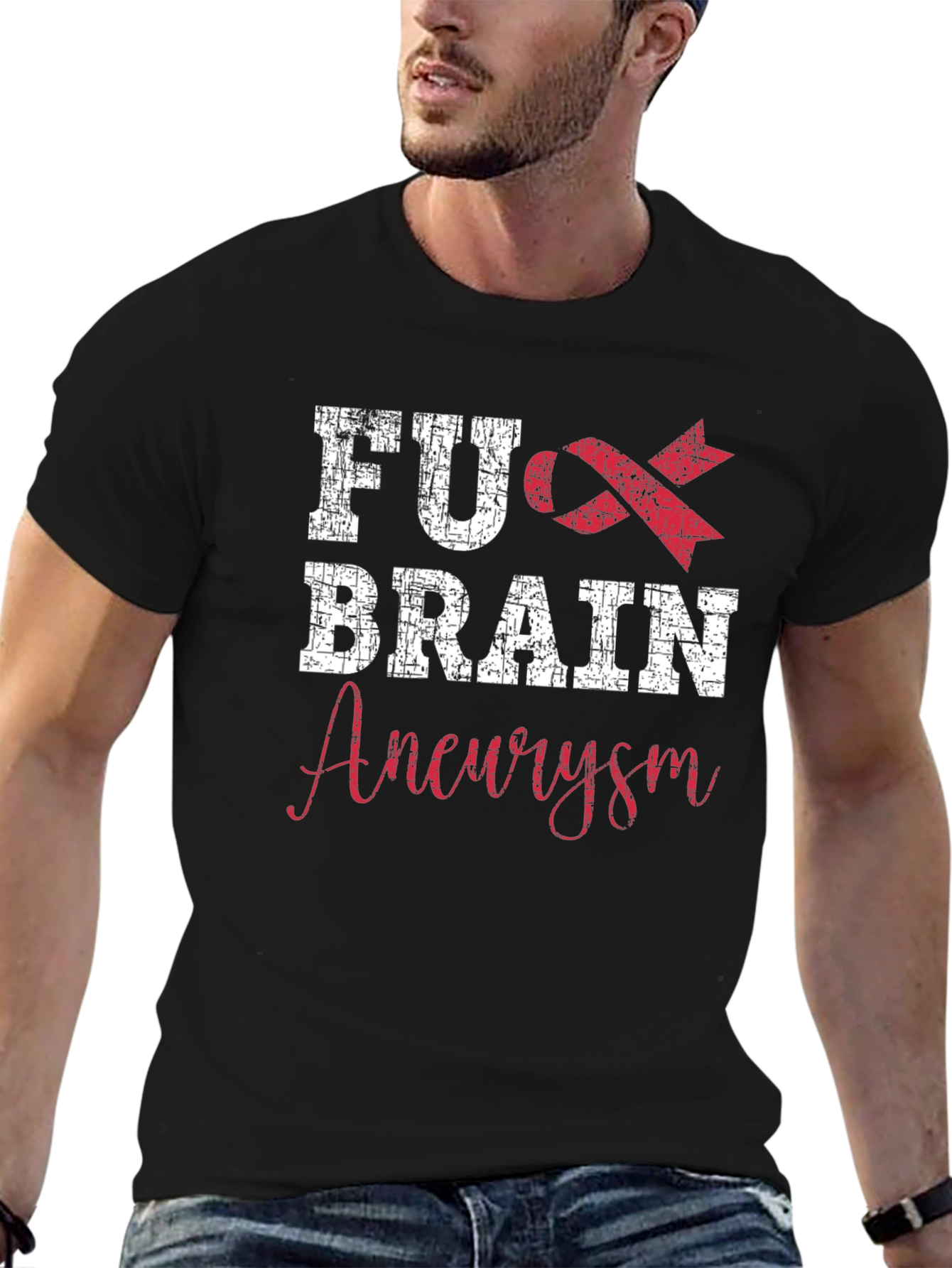 FU Brain Aneurysm Awareness Ribbon Graphic T-Shirt