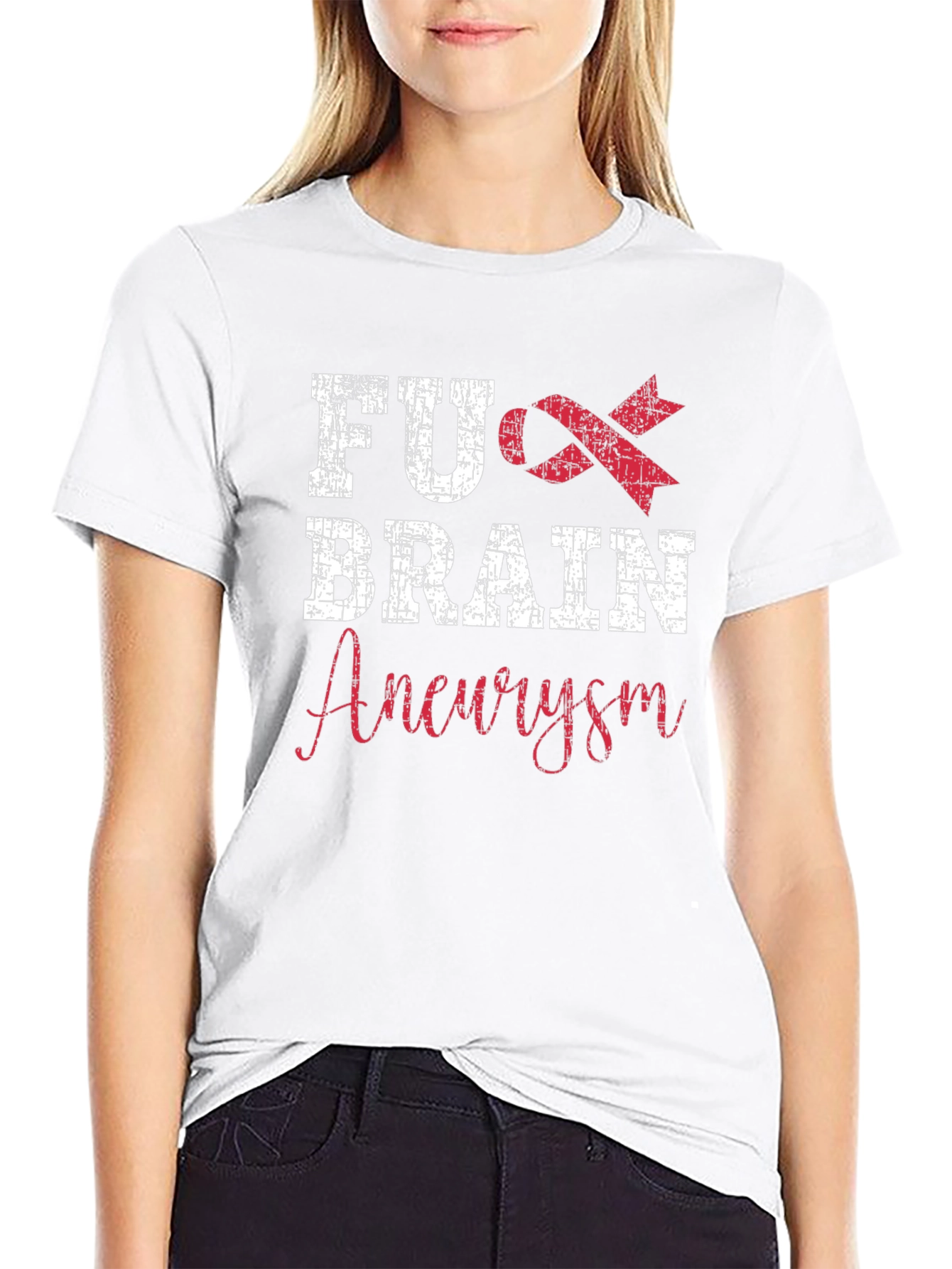 FU Brain Aneurysm Awareness Ribbon Graphic T-Shirt