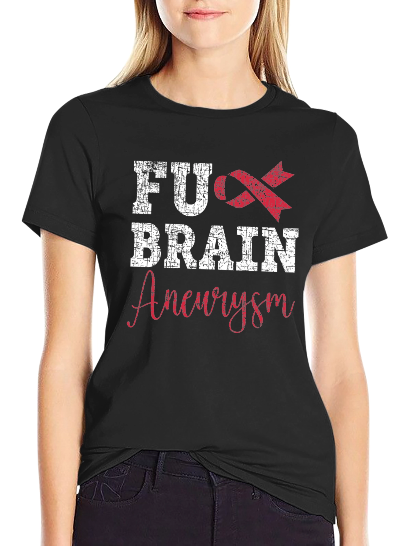 FU Brain Aneurysm Awareness Ribbon Graphic T-Shirt