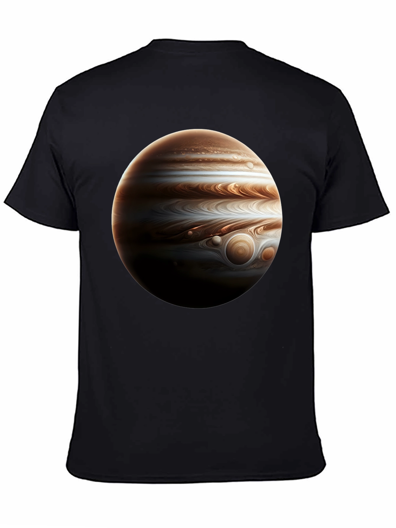 Jupiter Planet Graphic Tee - Black Cotton Casual Wear