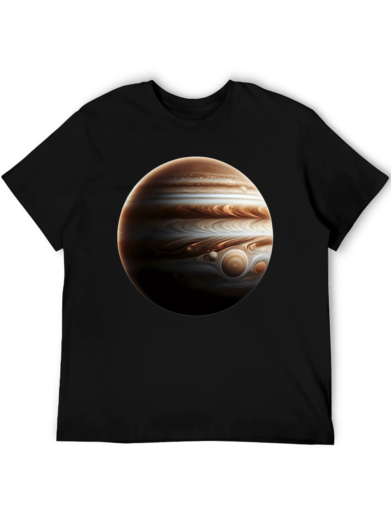 Jupiter Planet Graphic Tee - Black Cotton Casual Wear