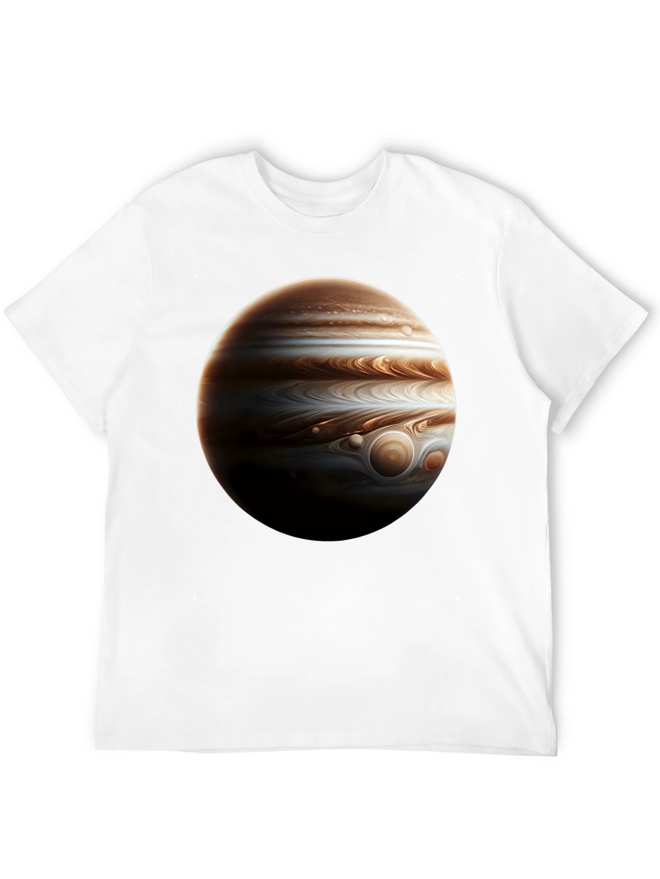 Jupiter Planet Graphic Tee - Black Cotton Casual Wear