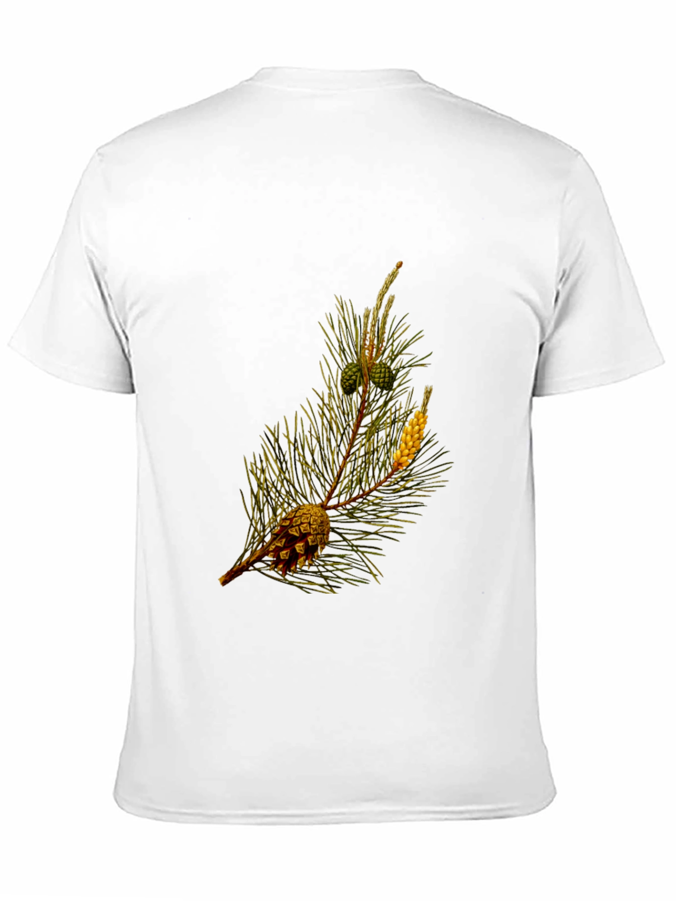 Pine Cone Print Black T-Shirt