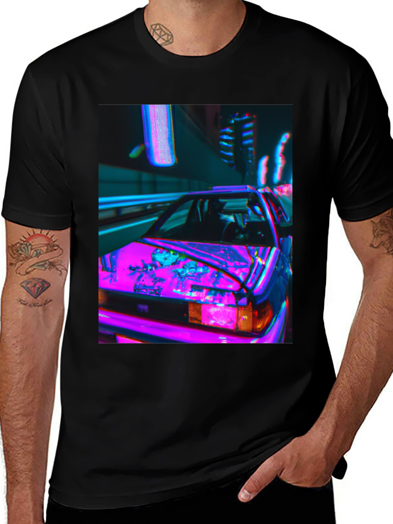 Cyberpunk Car Graphic Tee - Retro Style