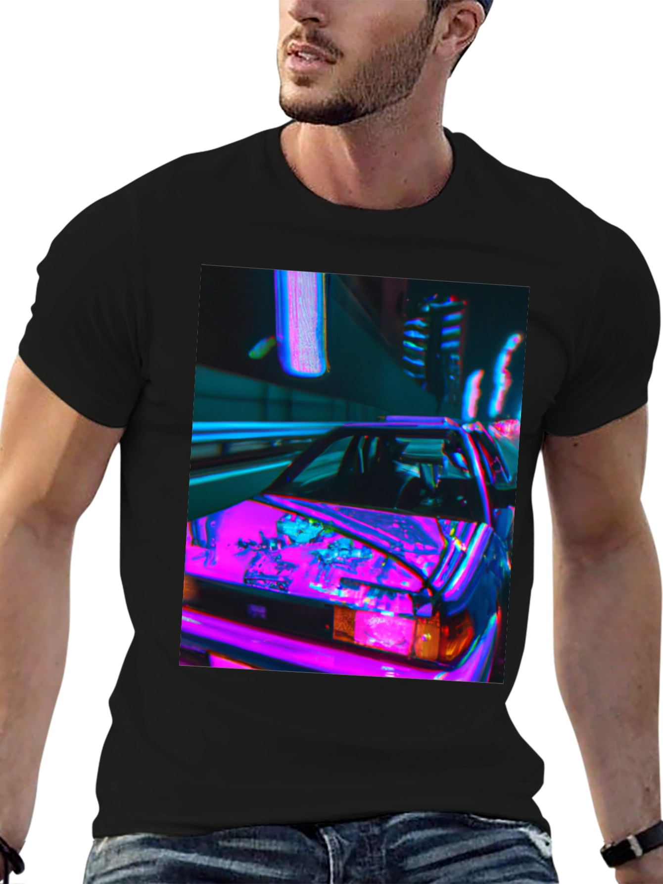 Cyberpunk Car Graphic Tee - Retro Style