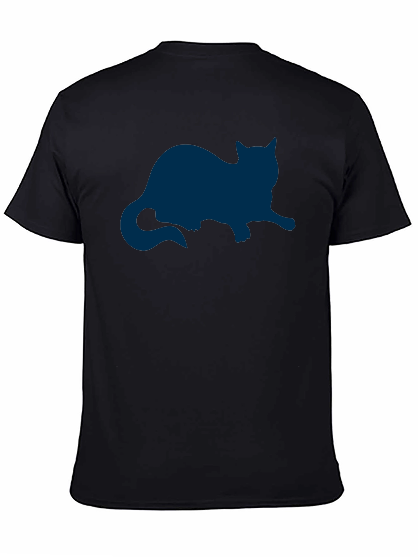 Cat Silhouette Graphic Tee - Relaxed Fit