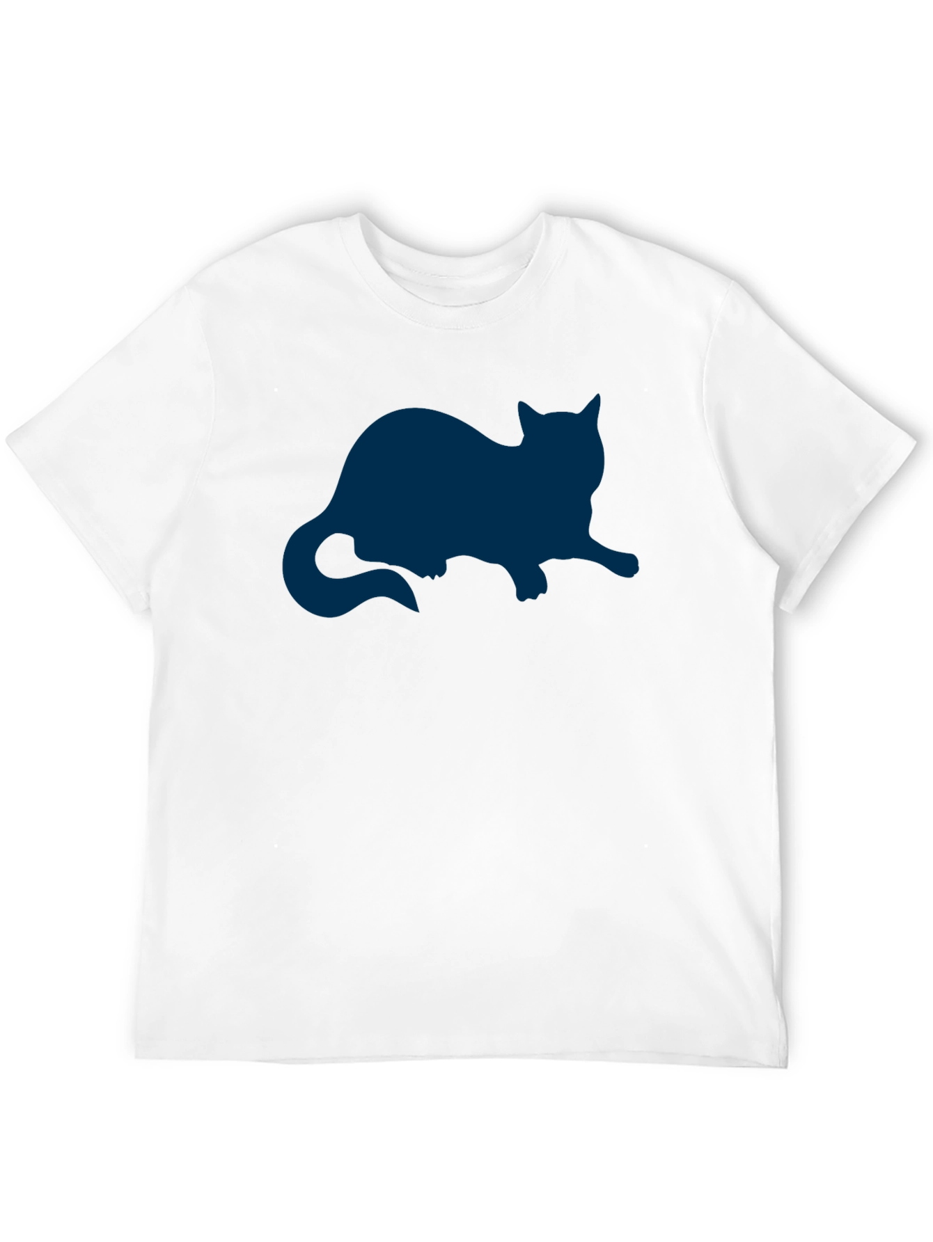 Cat Silhouette Graphic Tee - Relaxed Fit