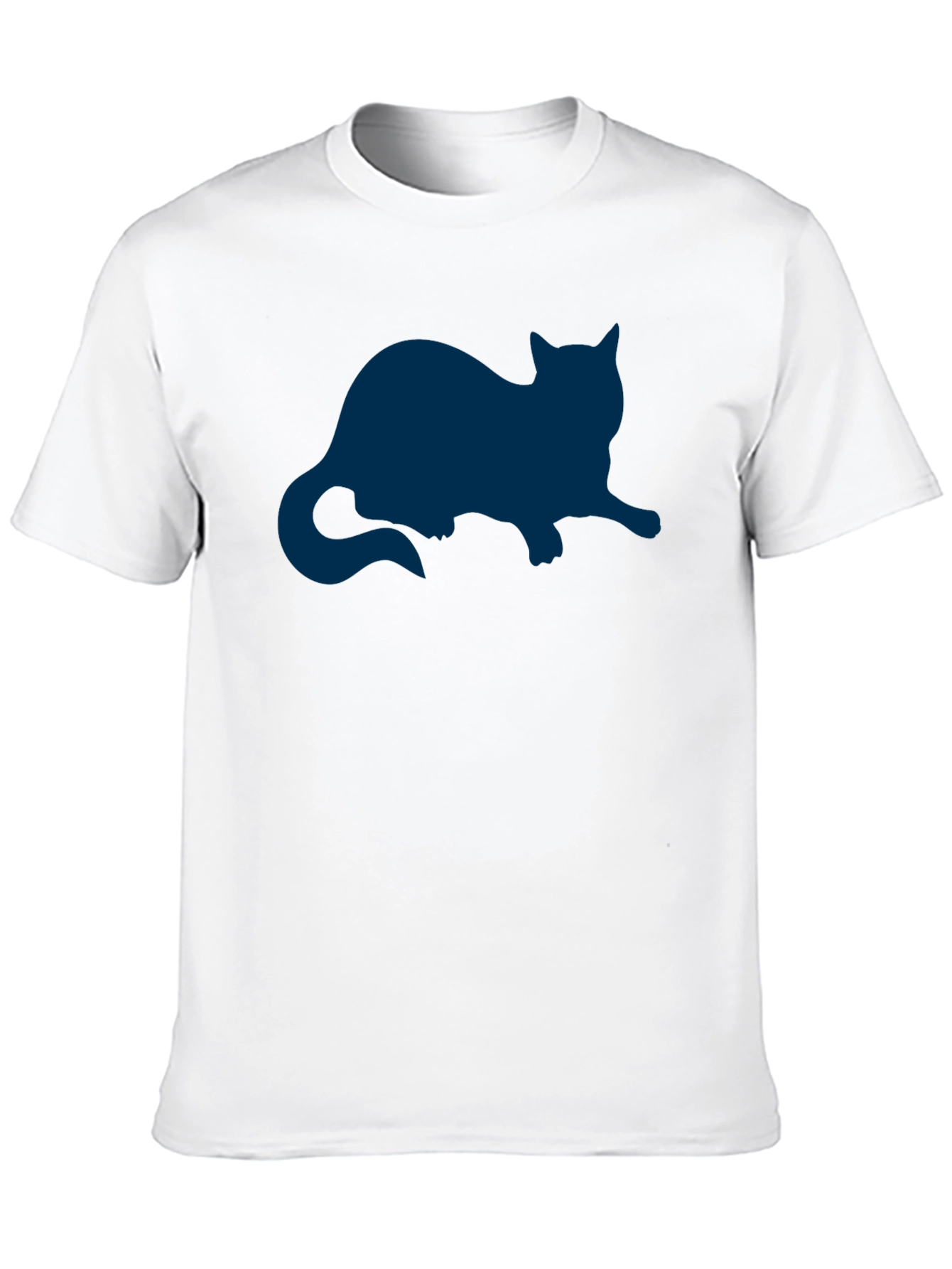 Cat Silhouette Graphic Tee - Relaxed Fit