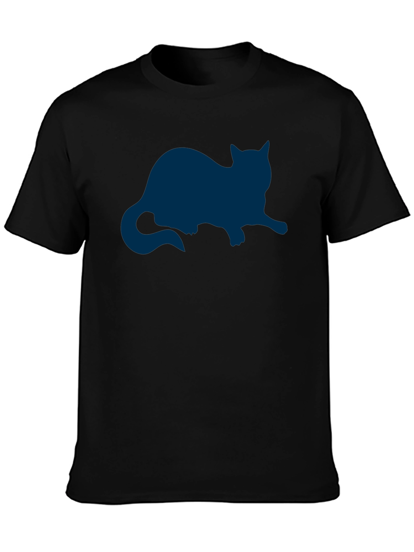 Cat Silhouette Graphic Tee - Relaxed Fit