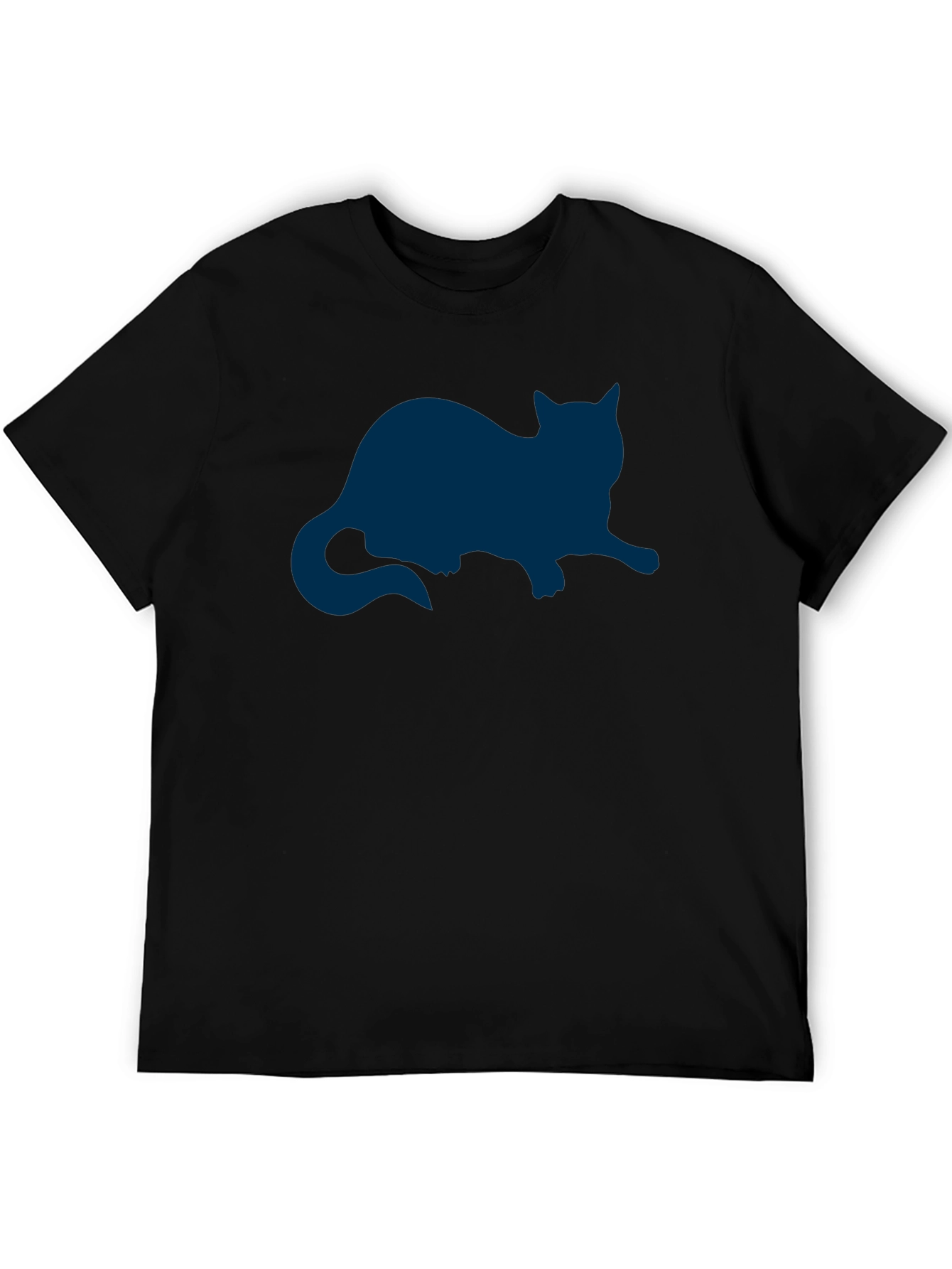Cat Silhouette Graphic Tee - Relaxed Fit