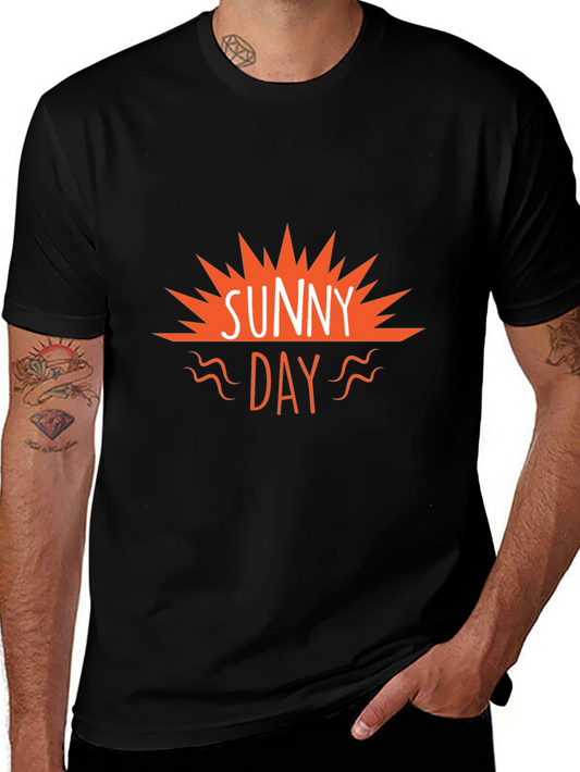 Sunny Day Graphic Tee - Black Casual T-Shirt