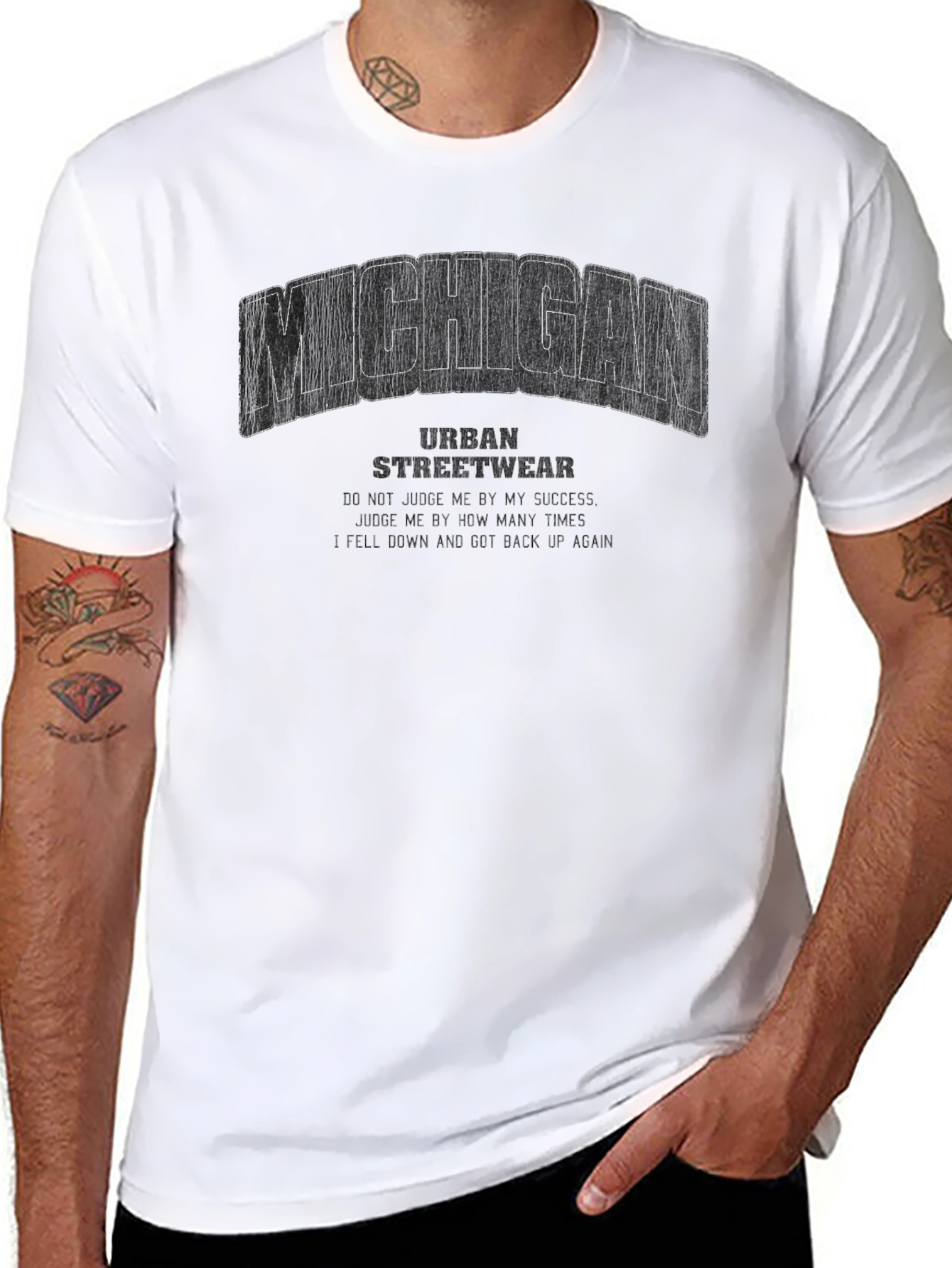 Michigan Urban Streetwear Graphic Tee - Black