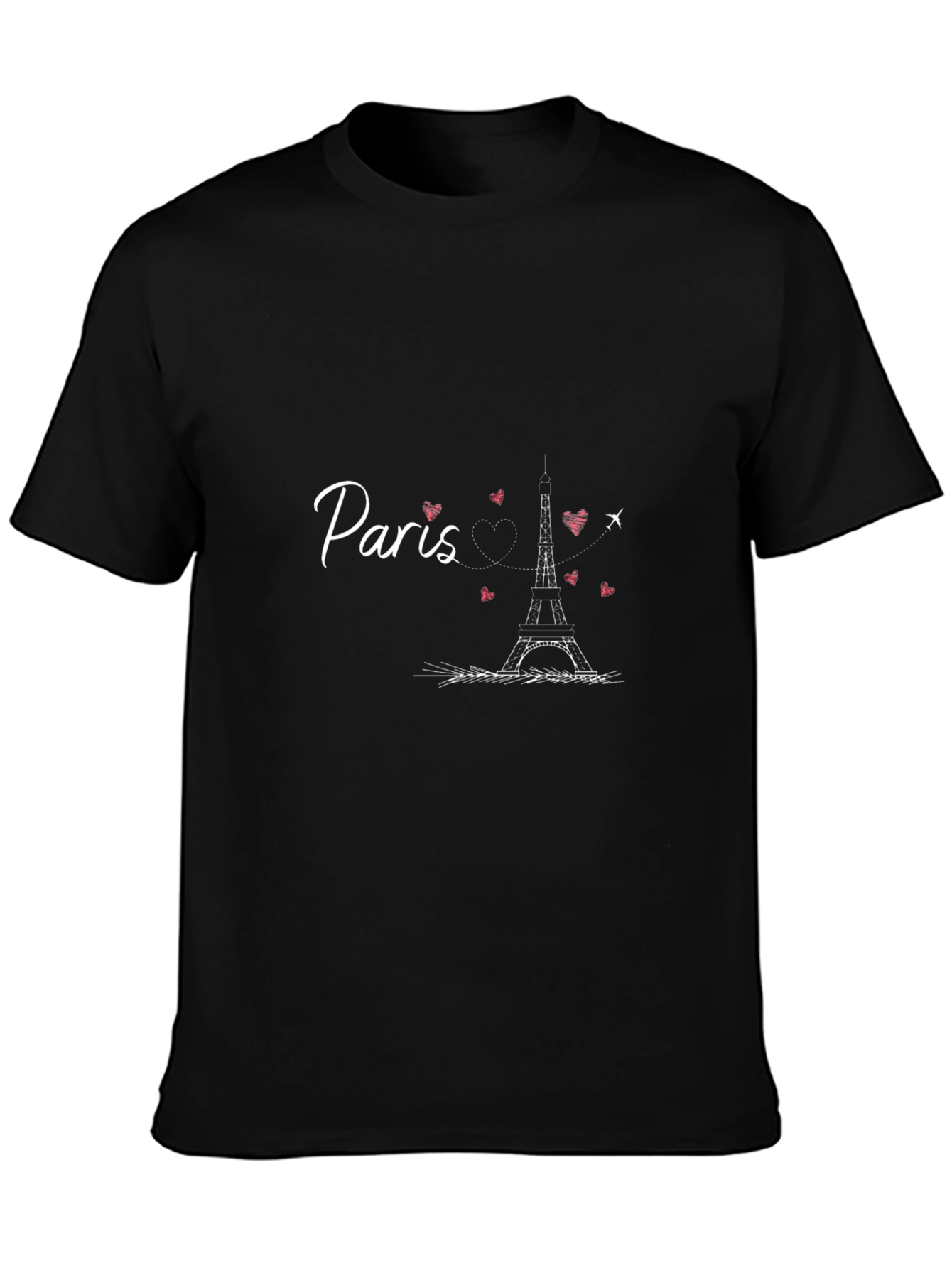 Paris Eiffel Tower Graphic Tee - Stylish Black T-Shirt