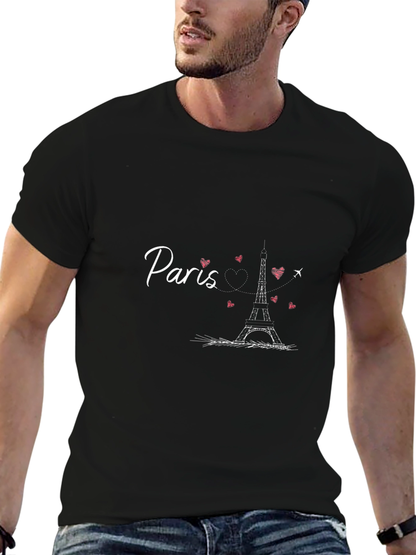 Paris Eiffel Tower Graphic Tee - Stylish Black T-Shirt