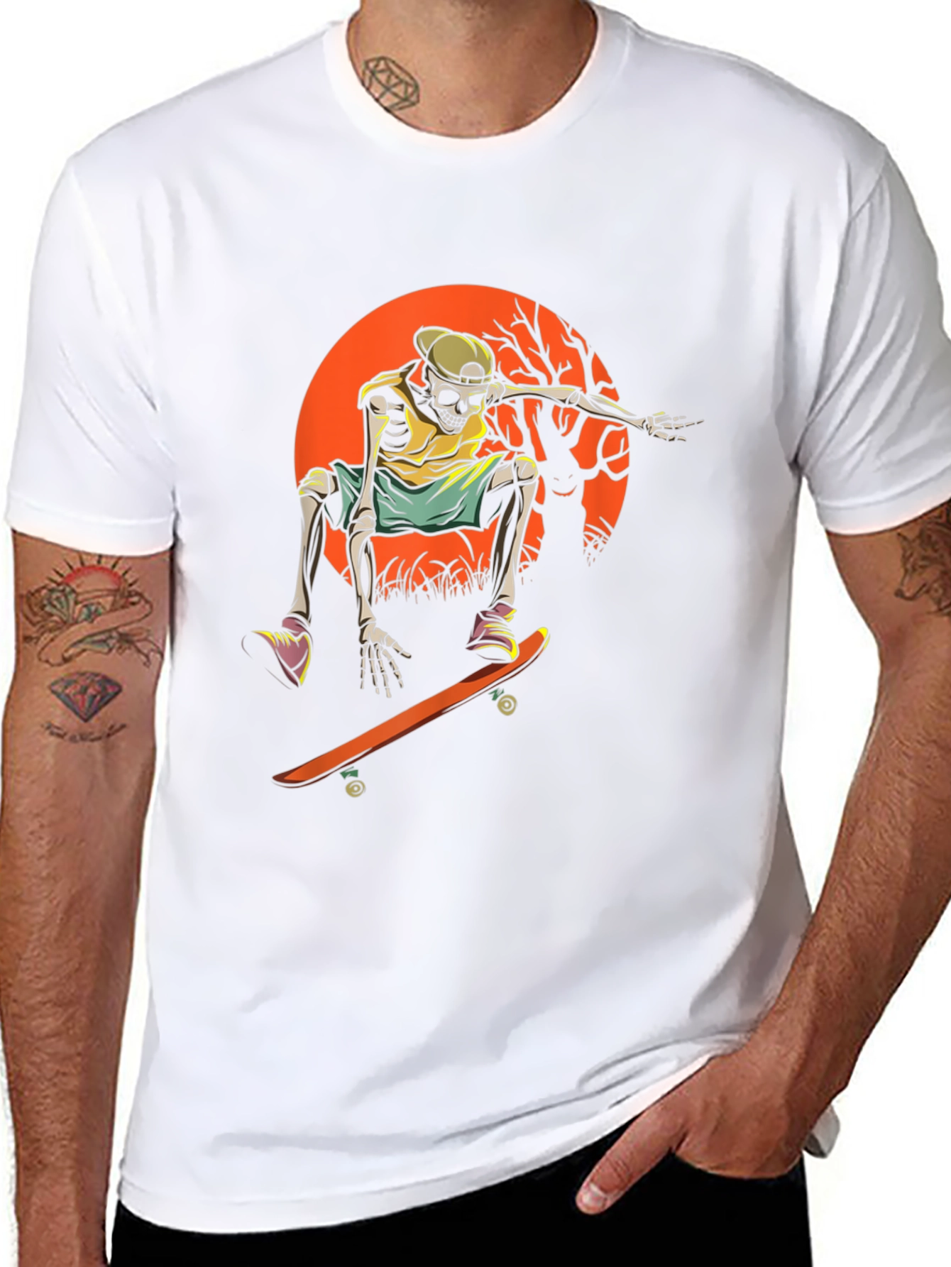 Skateboard Skeleton Graphic Tee