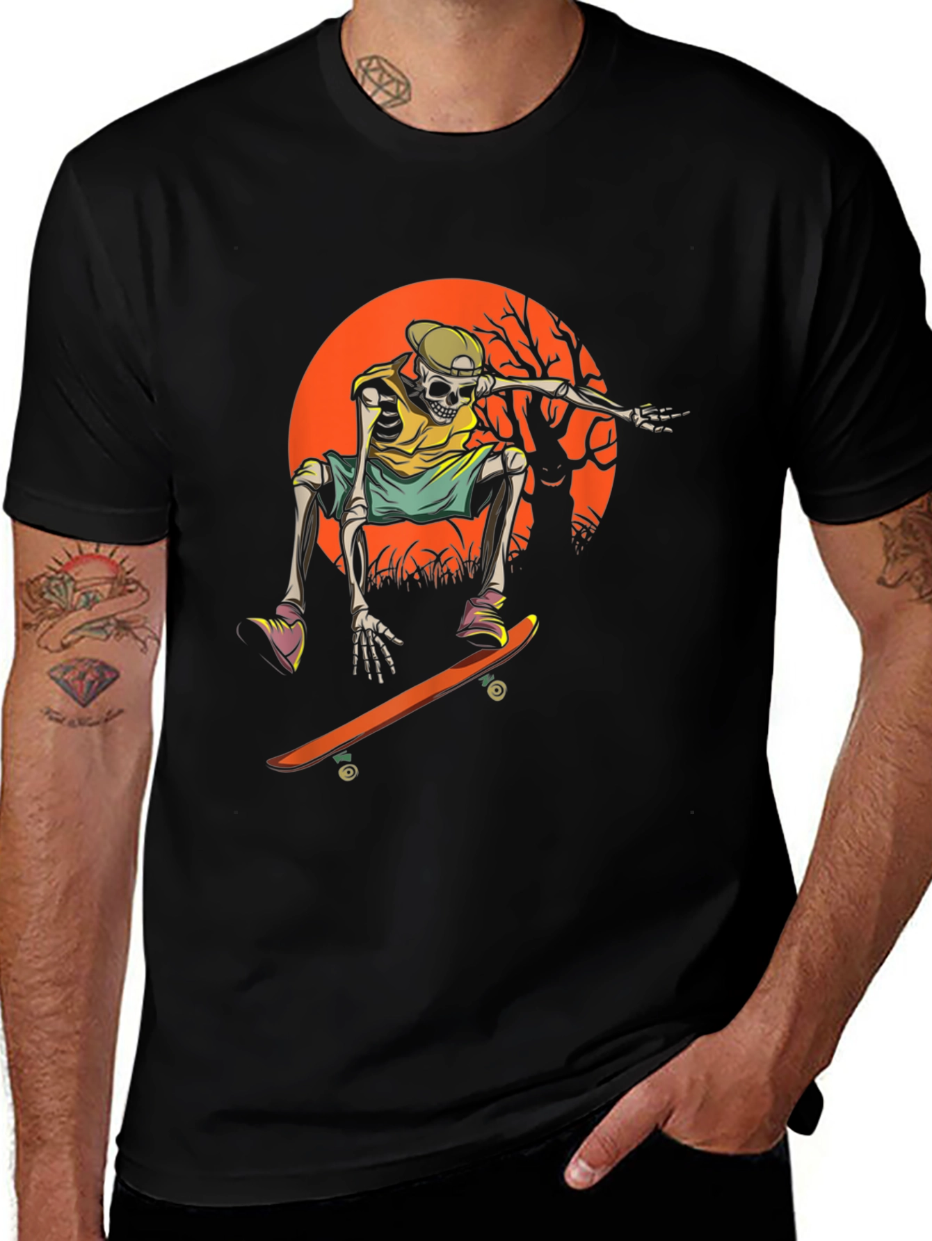 Skateboard Skeleton Graphic Tee